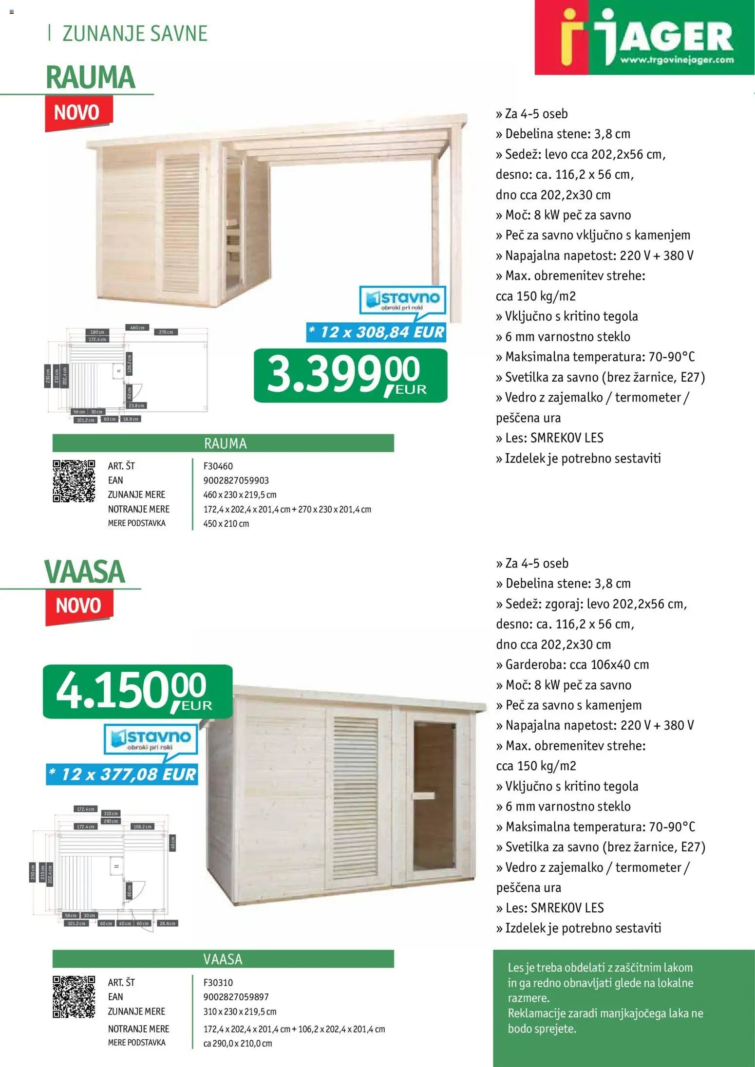 Jager - Katalog savne in masažni bazeni
