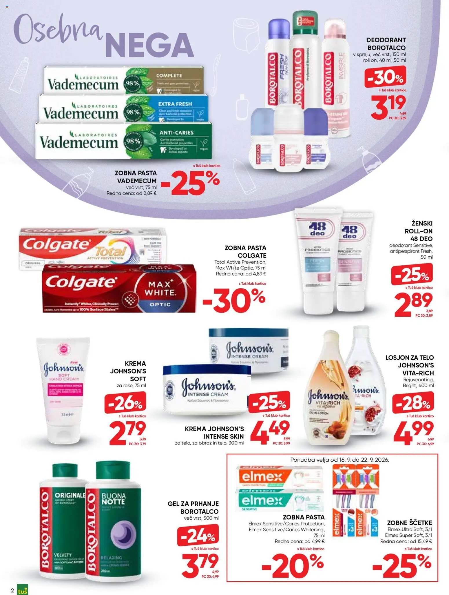 Tuš katalog vse za nego in čisti dom