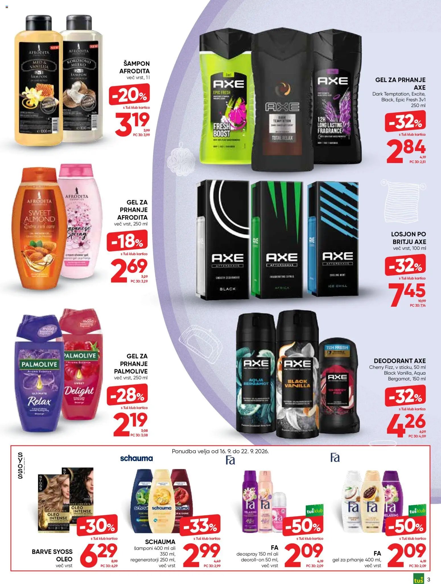 Tuš katalog vse za nego in čisti dom