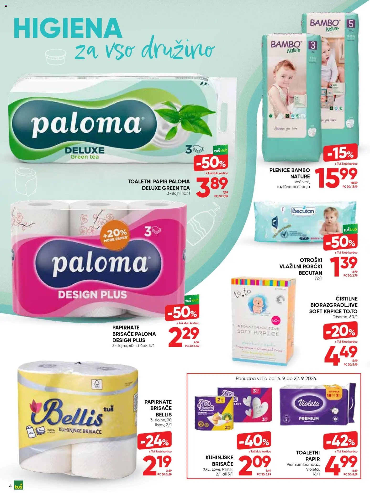 Tuš katalog vse za nego in čisti dom