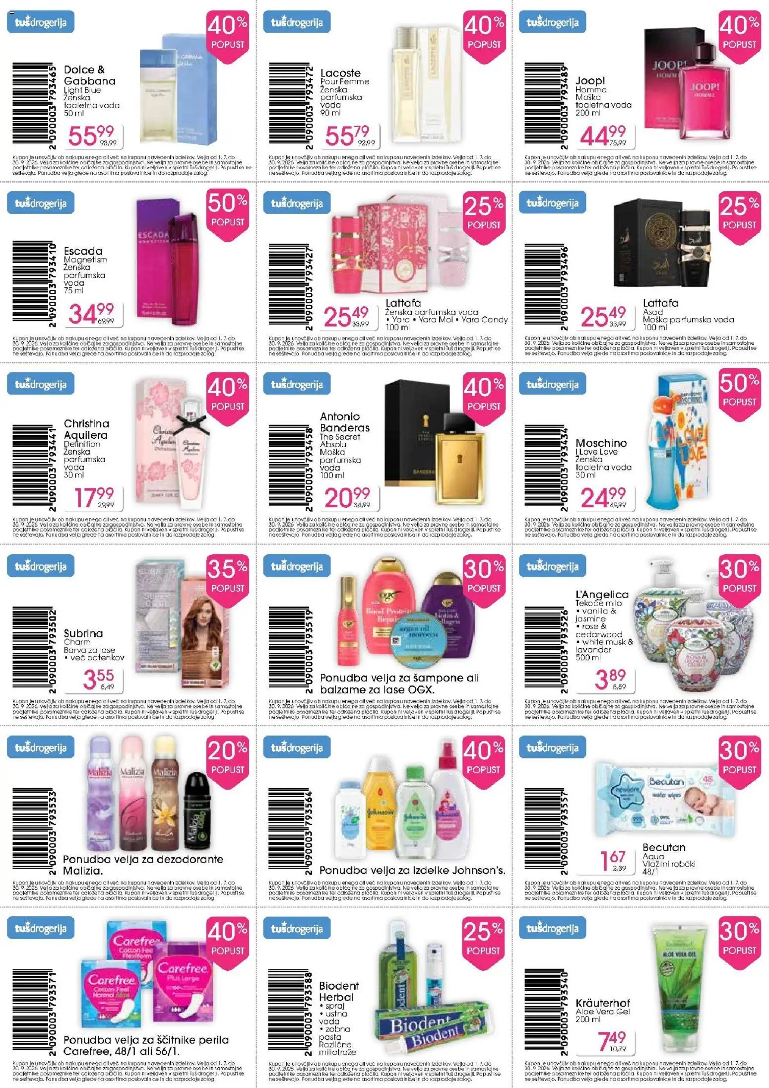 Tuš drogerija katalog kupončki