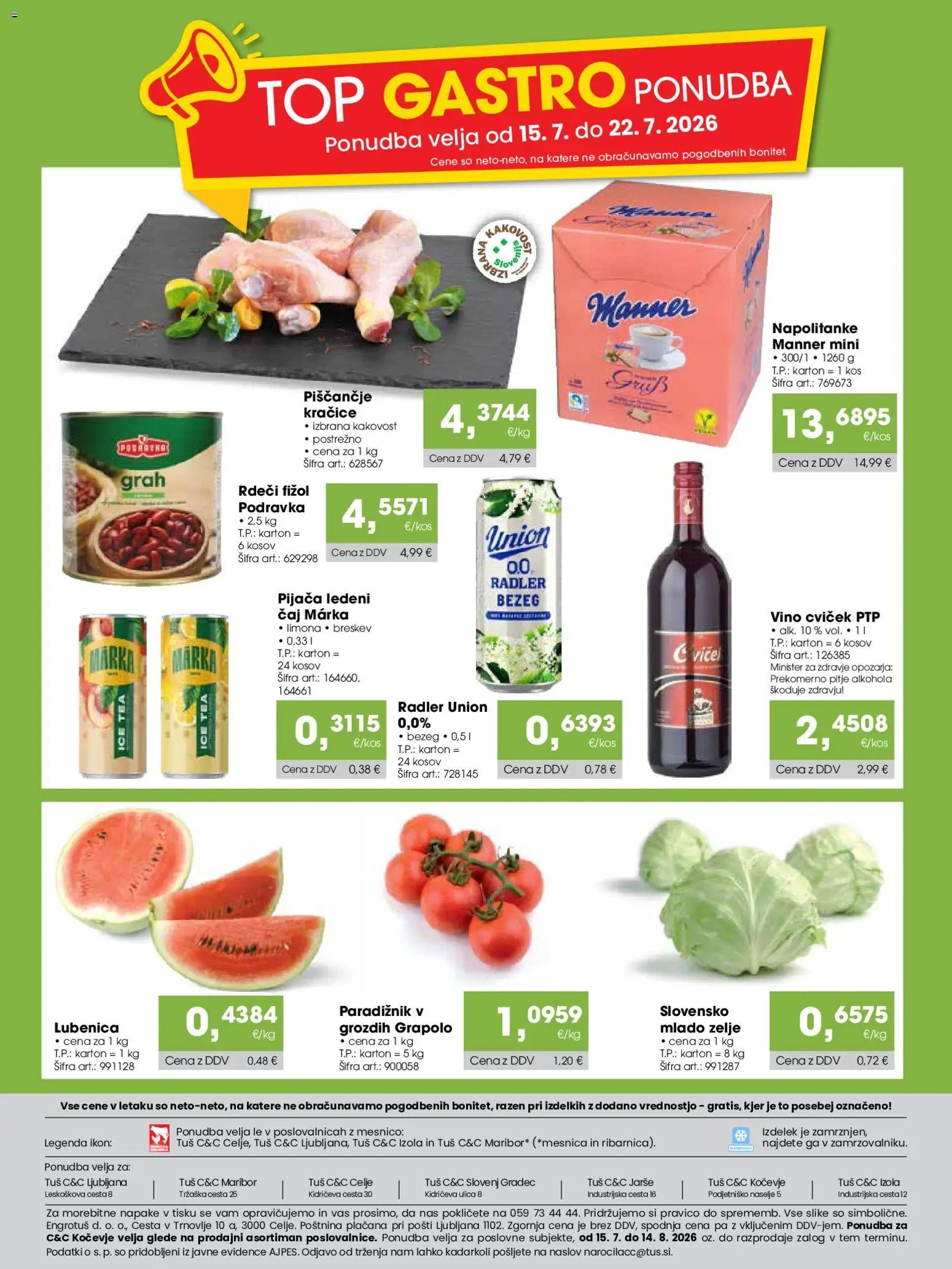 Tuš katalog cash&carry gostinec