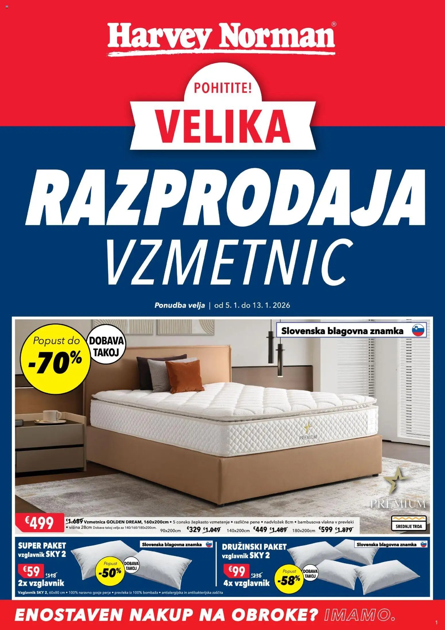 Harvey Norman katalog razprodaja vzmetnic (2026-01-05 - 2026-01-13)
