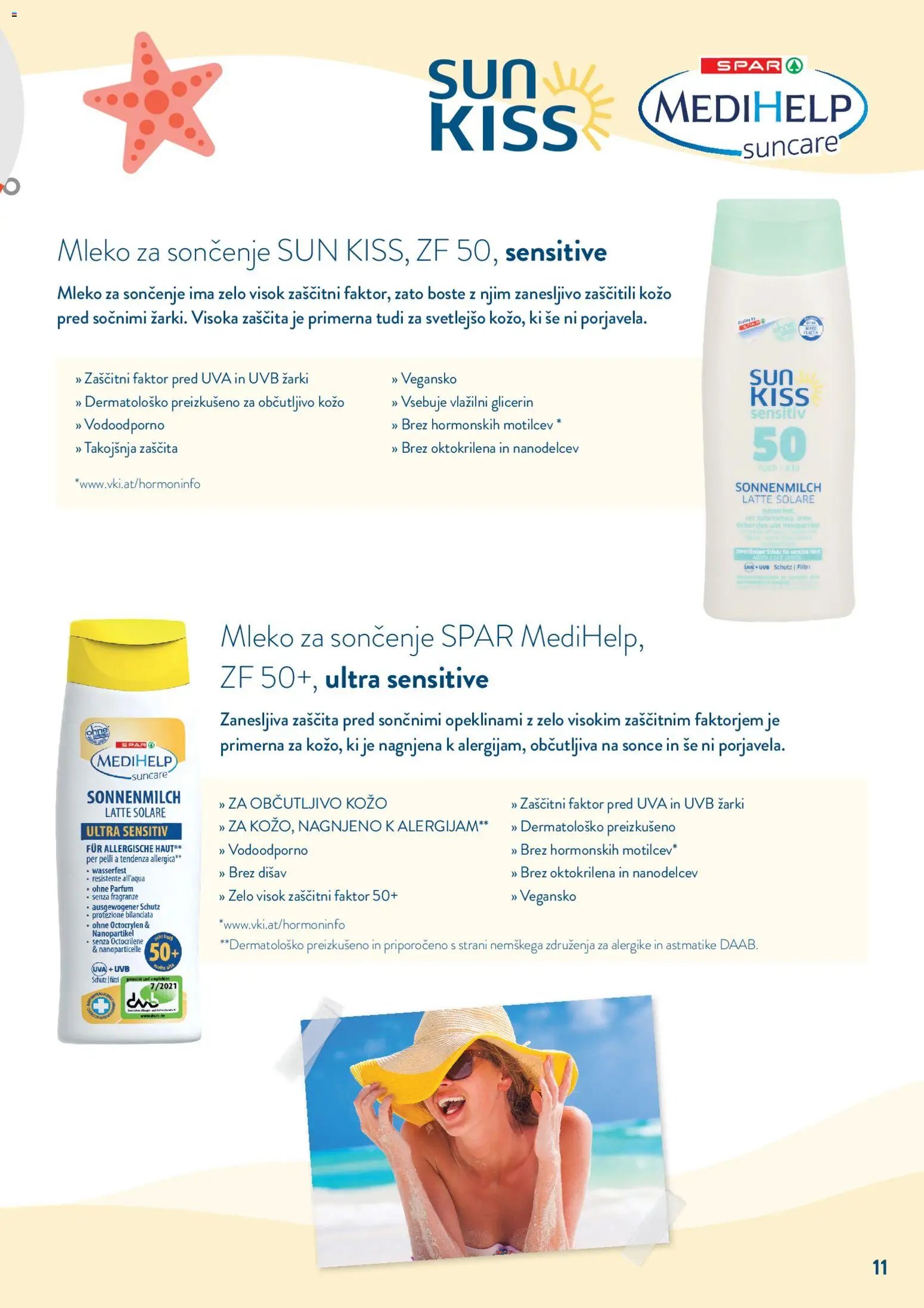 Spar katalog Zaščita kože pred soncem