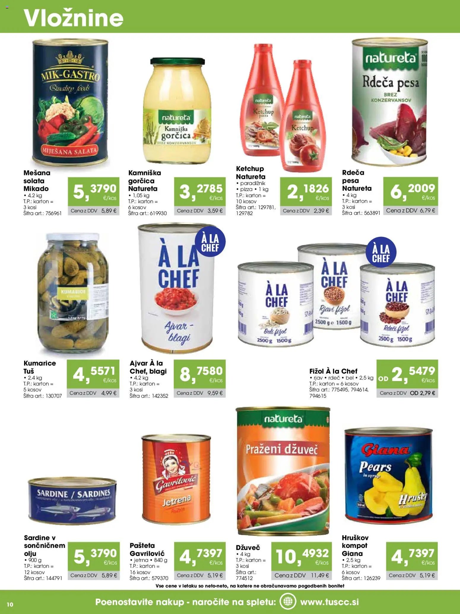 Tuš katalog cash&carry gostinec