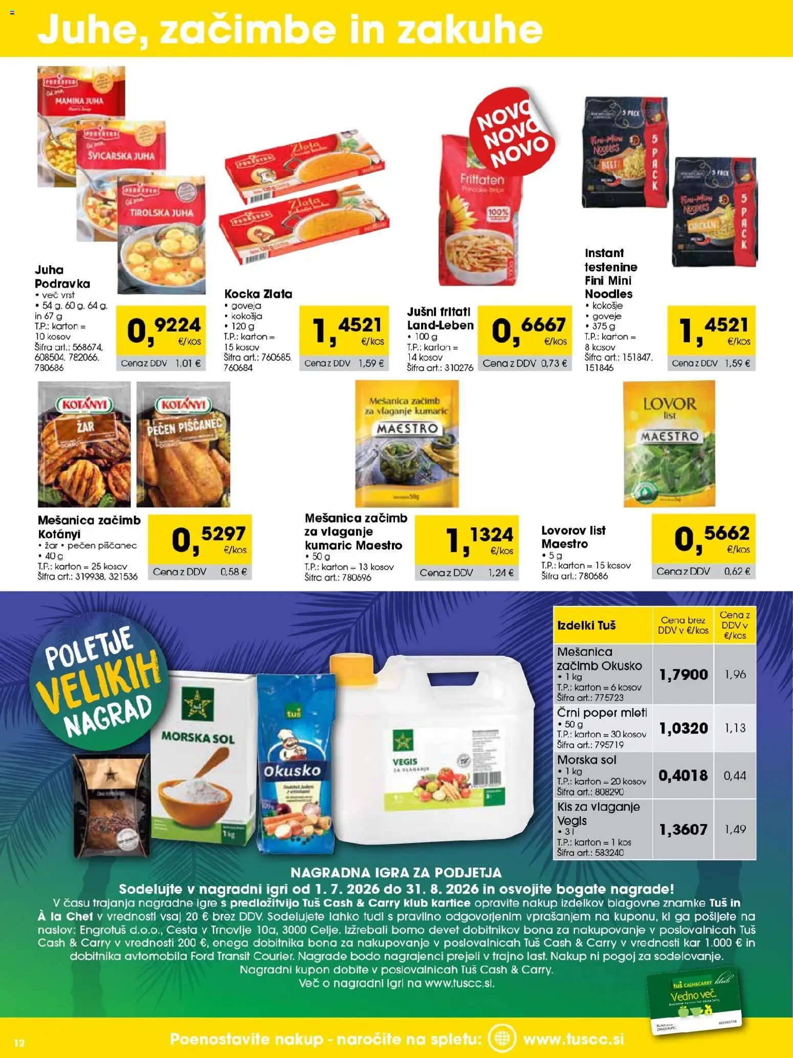 Tuš katalog cash&carry trgovec