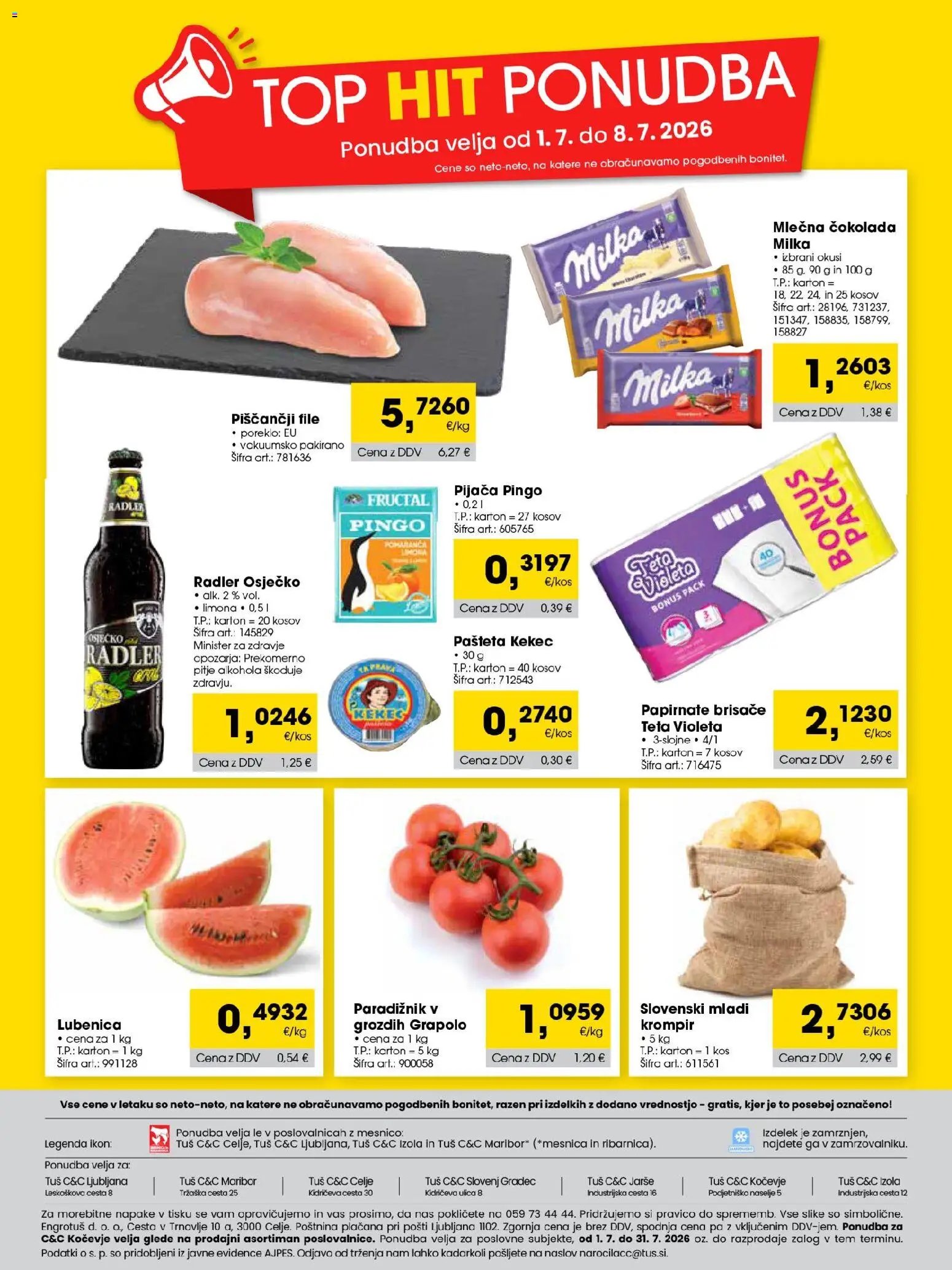 Tuš katalog cash&carry trgovec