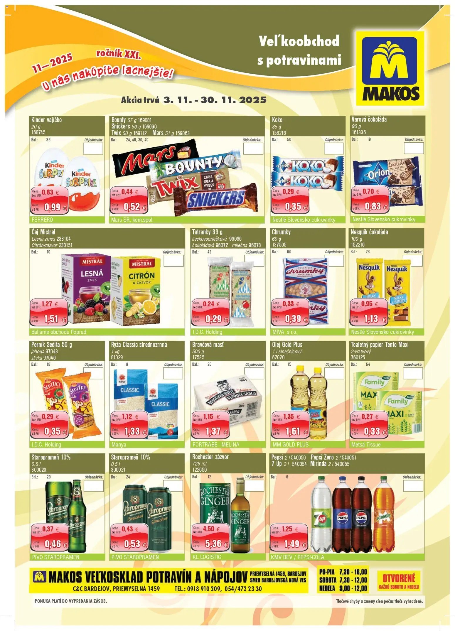 Makos veľkoobchod (2025-11-03 - 2025-11-30) | 1
