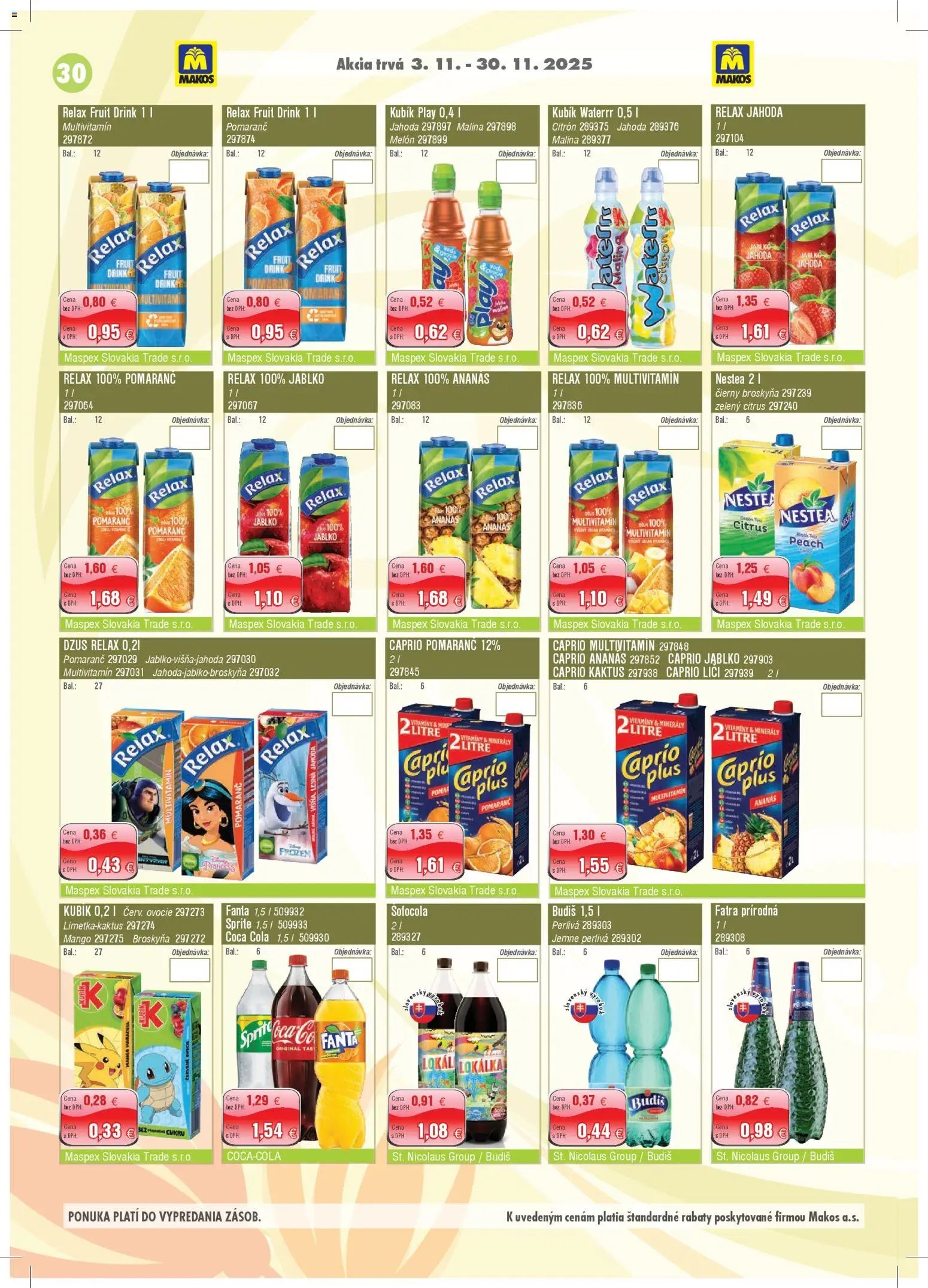 Makos veľkoobchod (2025-11-03 - 2025-11-30) | 30