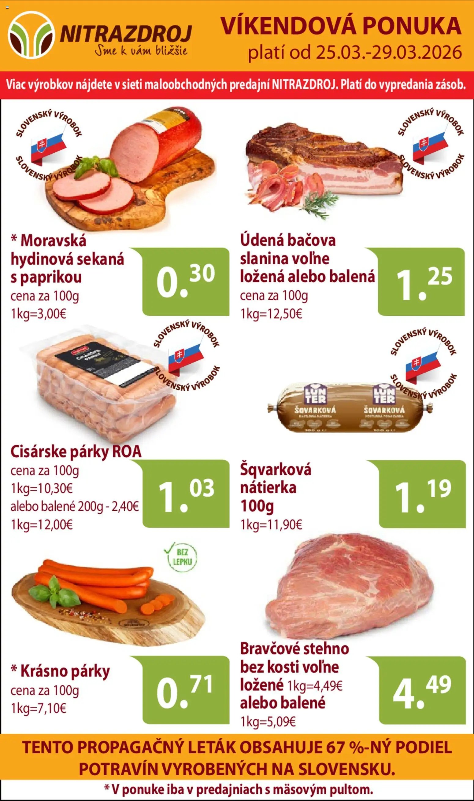 Nitrazdroj víkendová ponuka (2026-03-25 - 2026-03-29) | 1