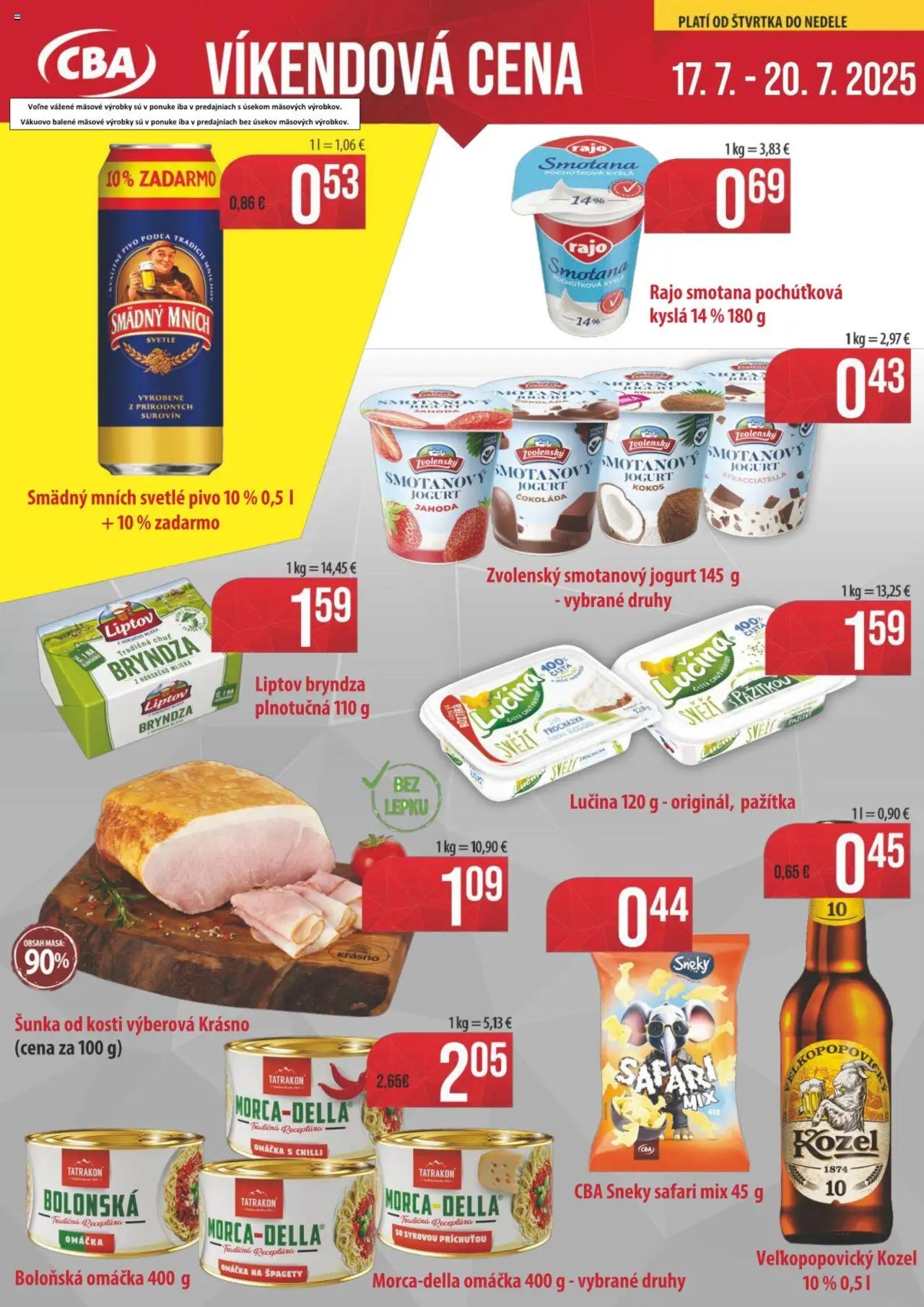Nitrazdroj víkendové ceny CBA (2025-07-17 - 2025-07-20) | 1