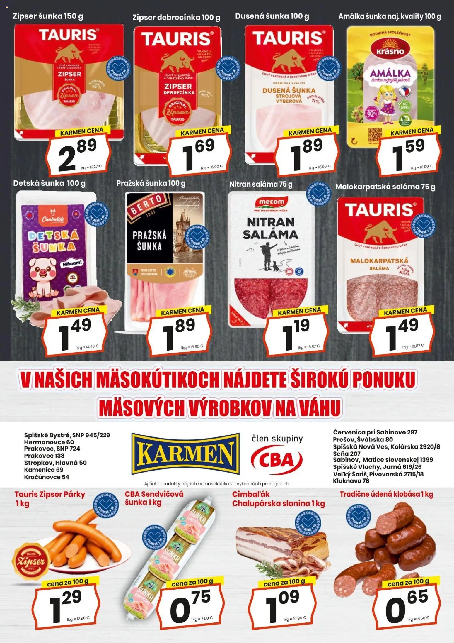 KARMEN CBA leták