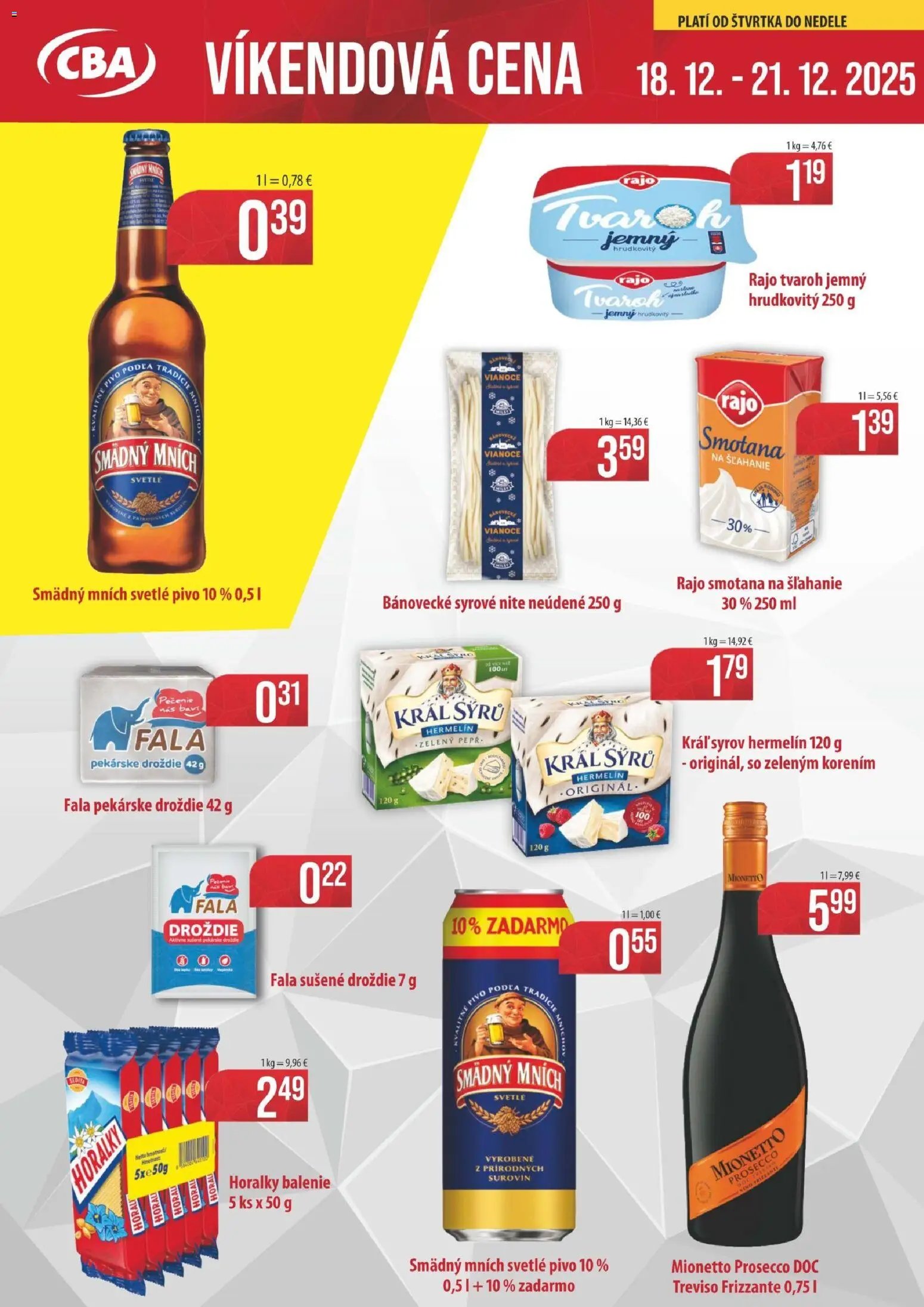 KARMEN CBA víkendová cena (2025-12-18 - 2025-12-21) | 1