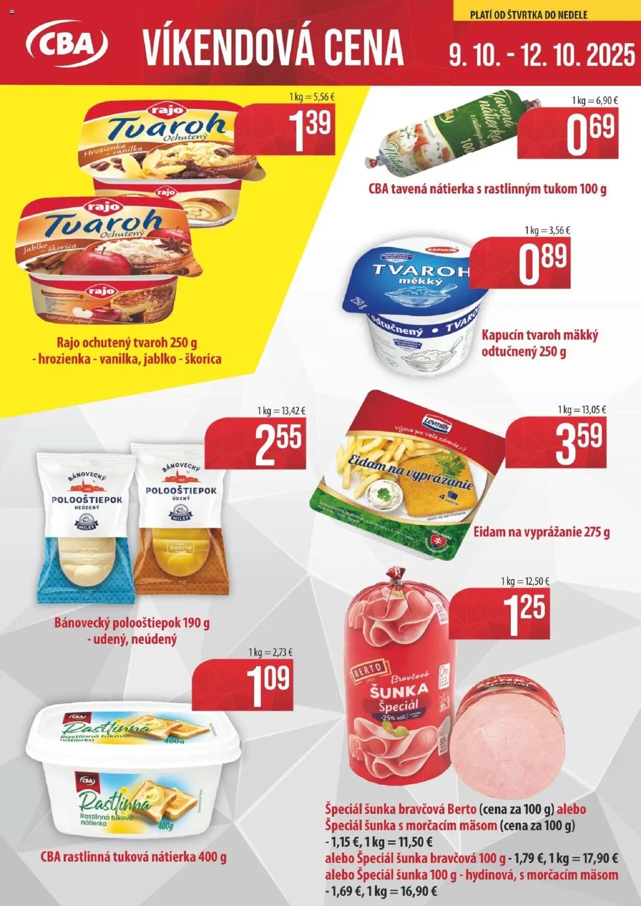 KARMEN CBA víkendová cena (2025-10-09 - 2025-10-12) | 1