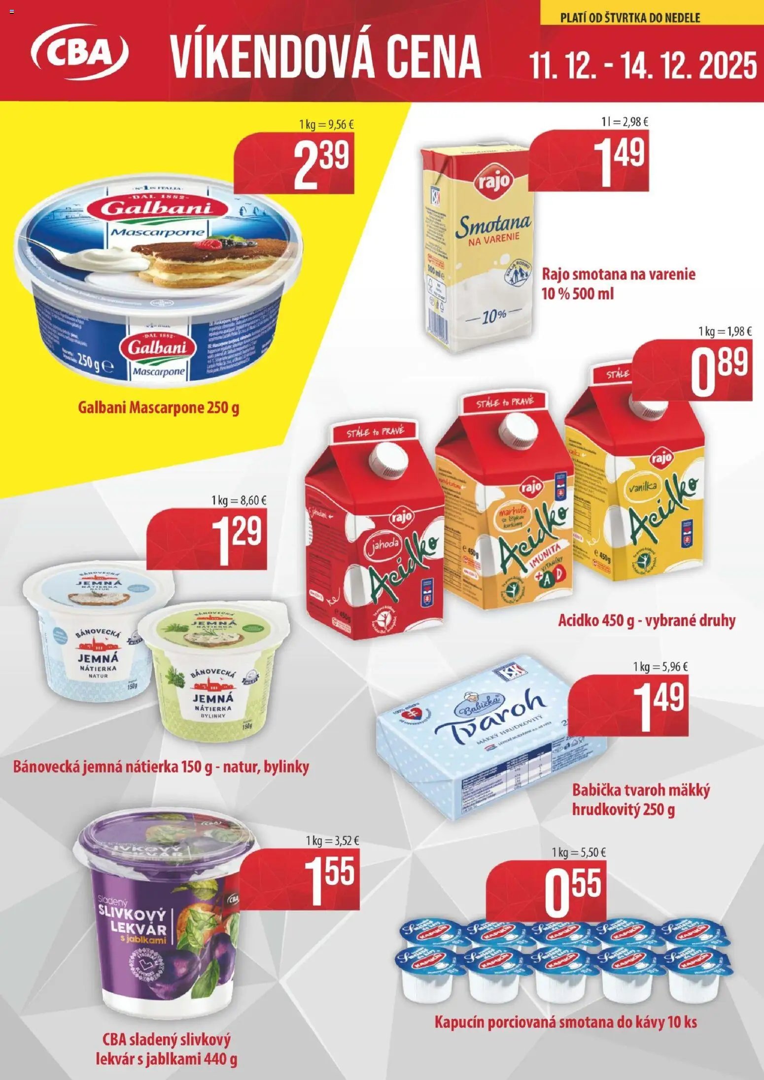 KARMEN CBA víkendová cena (2025-12-11 - 2025-12-14) | 1