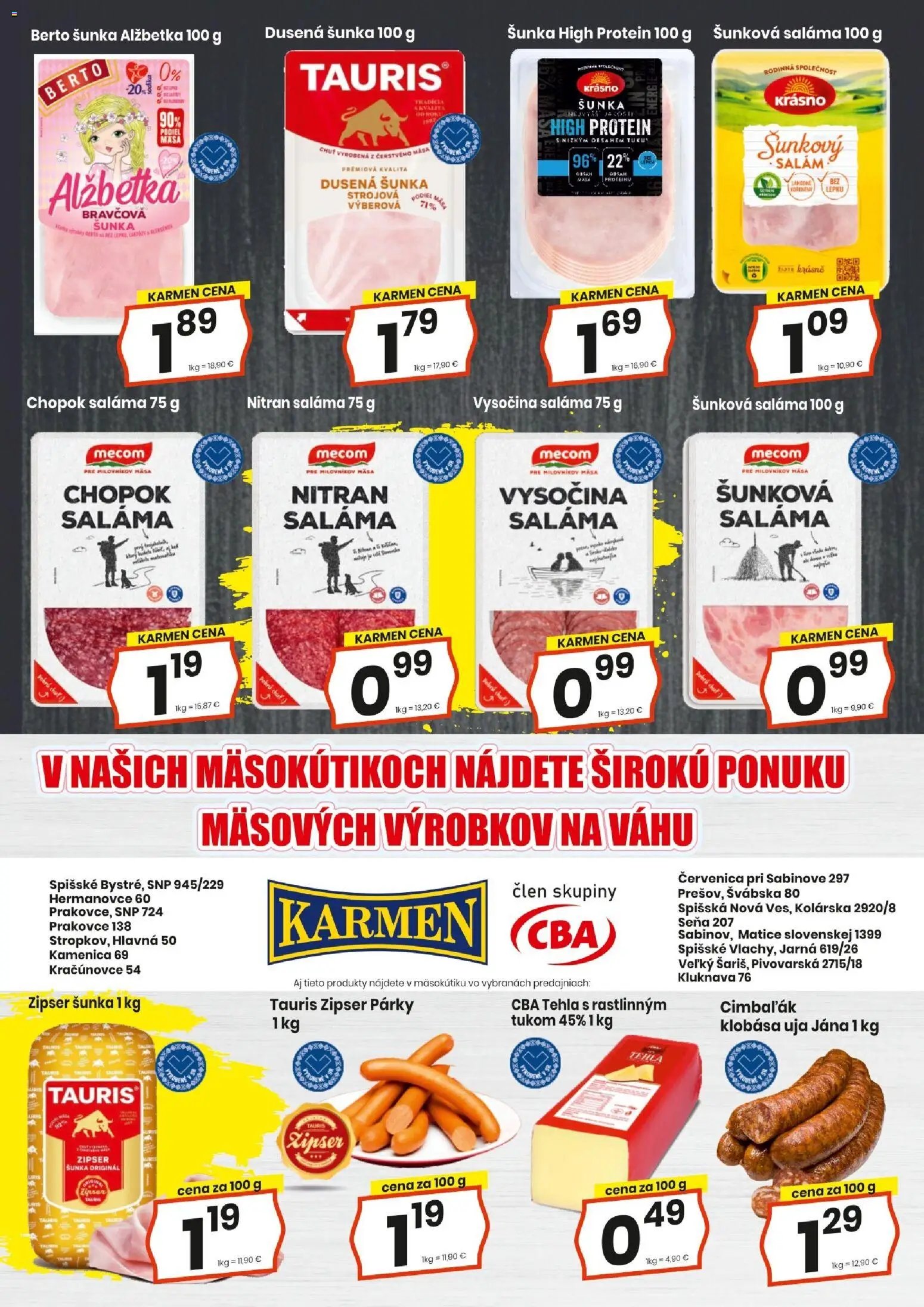 KARMEN CBA leták