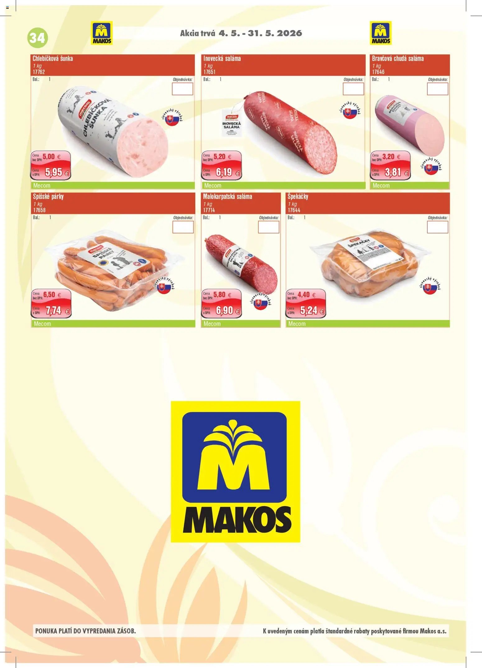 Makos veľkoobchod (2026-05-04 - 2026-05-31) | 34