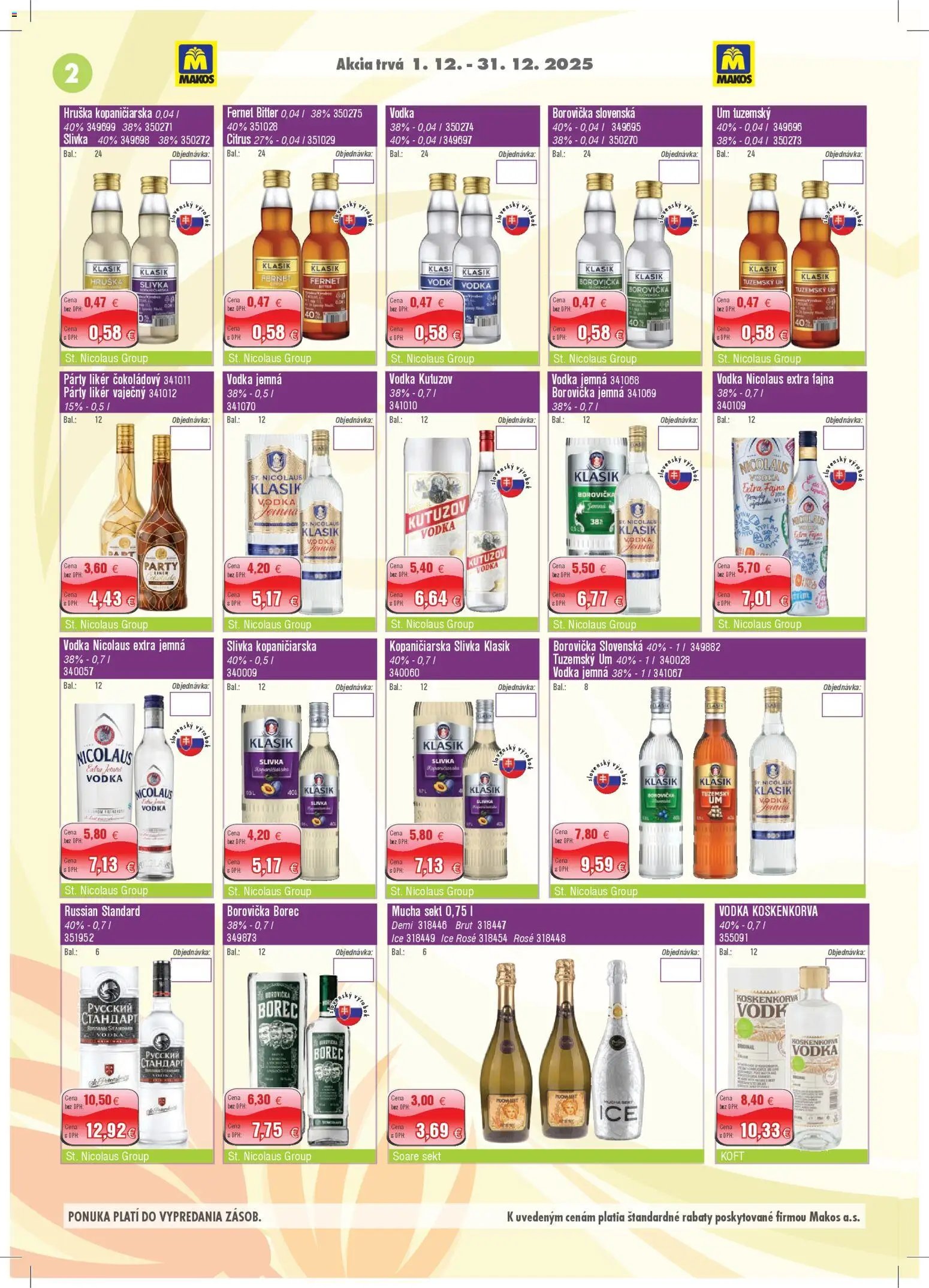 Makos veľkoobchod (2025-12-01 - 2025-12-31) | 2
