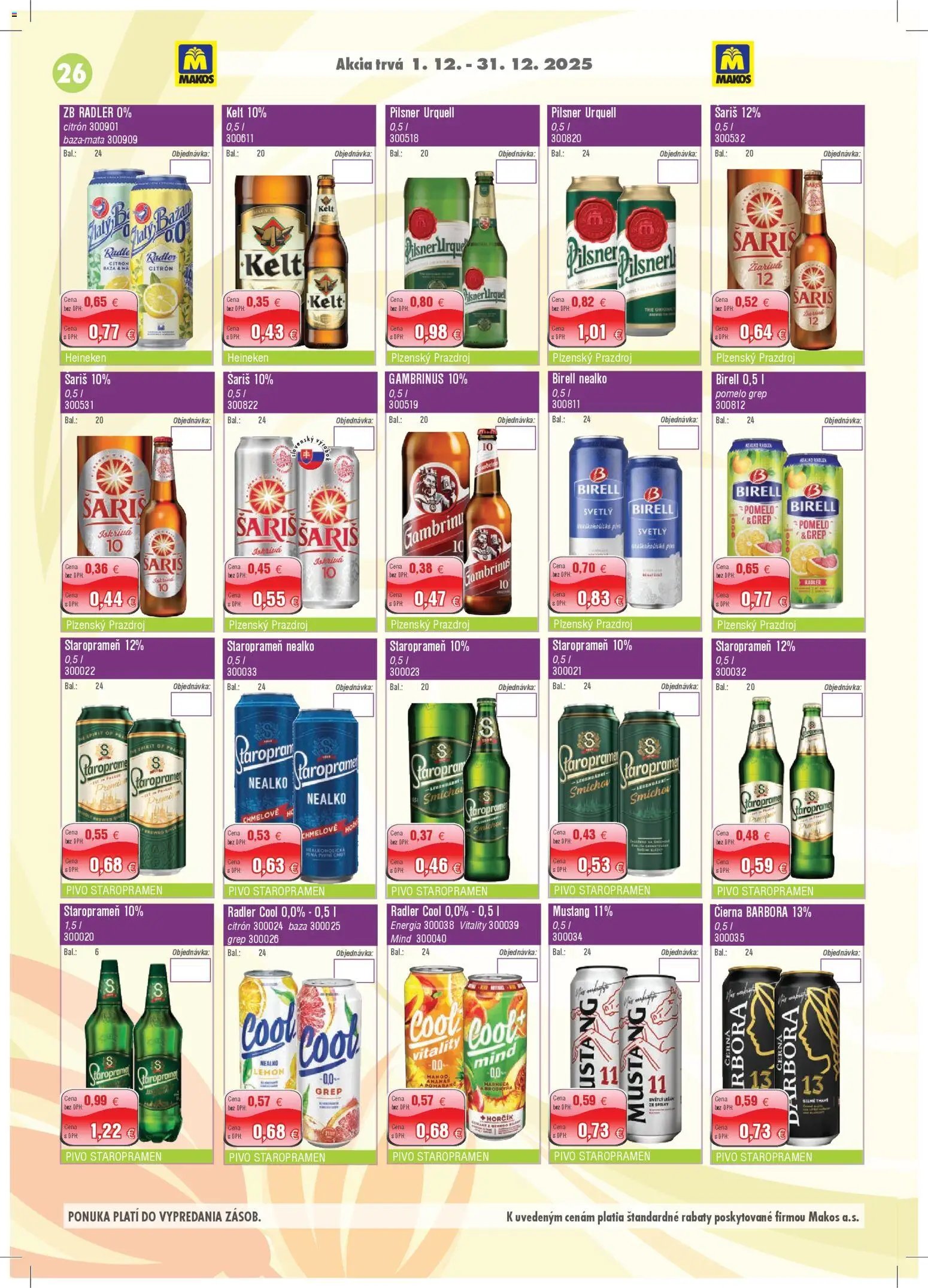 Makos veľkoobchod (2025-12-01 - 2025-12-31) | 26