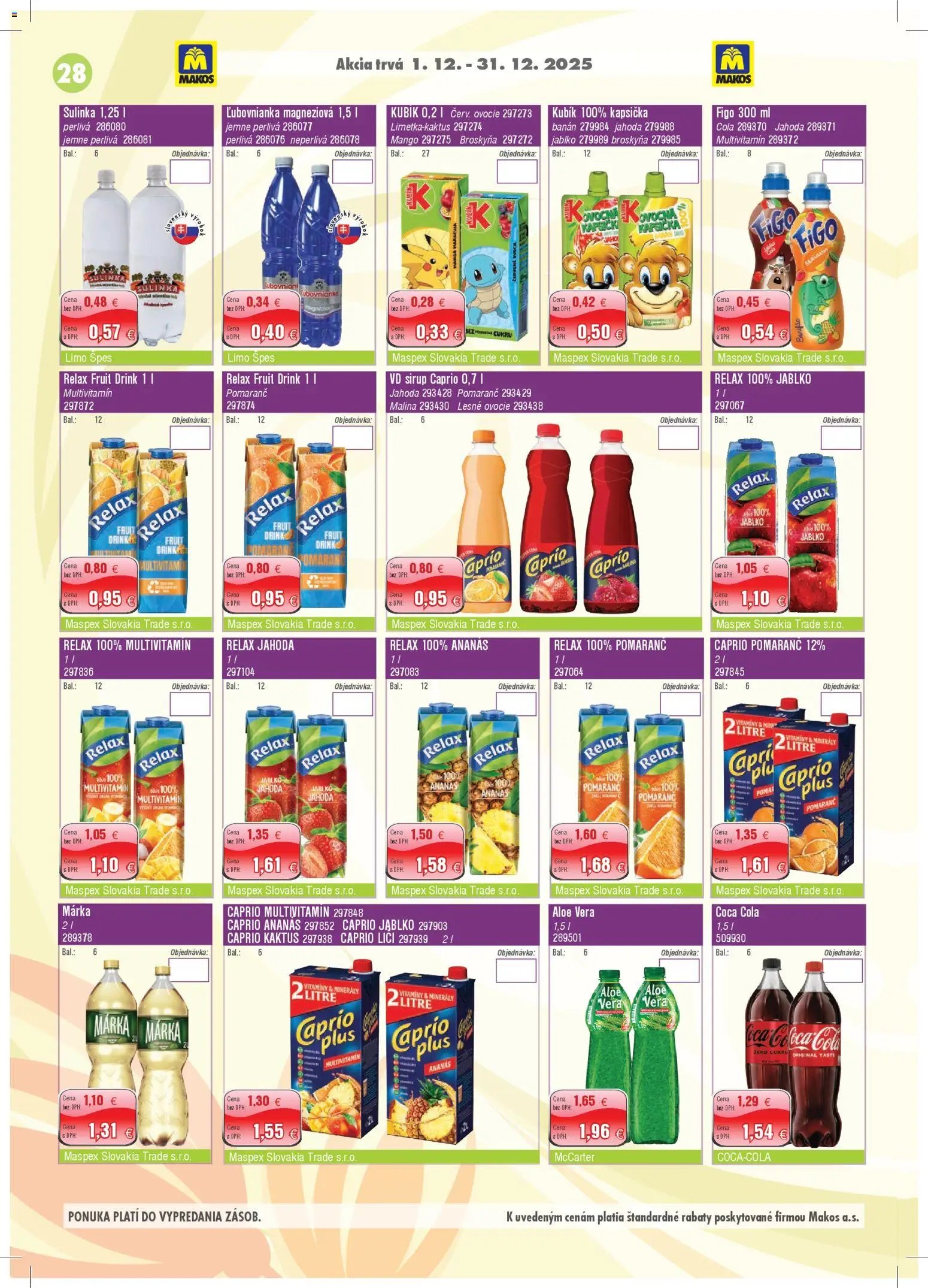Makos veľkoobchod (2025-12-01 - 2025-12-31) | 28