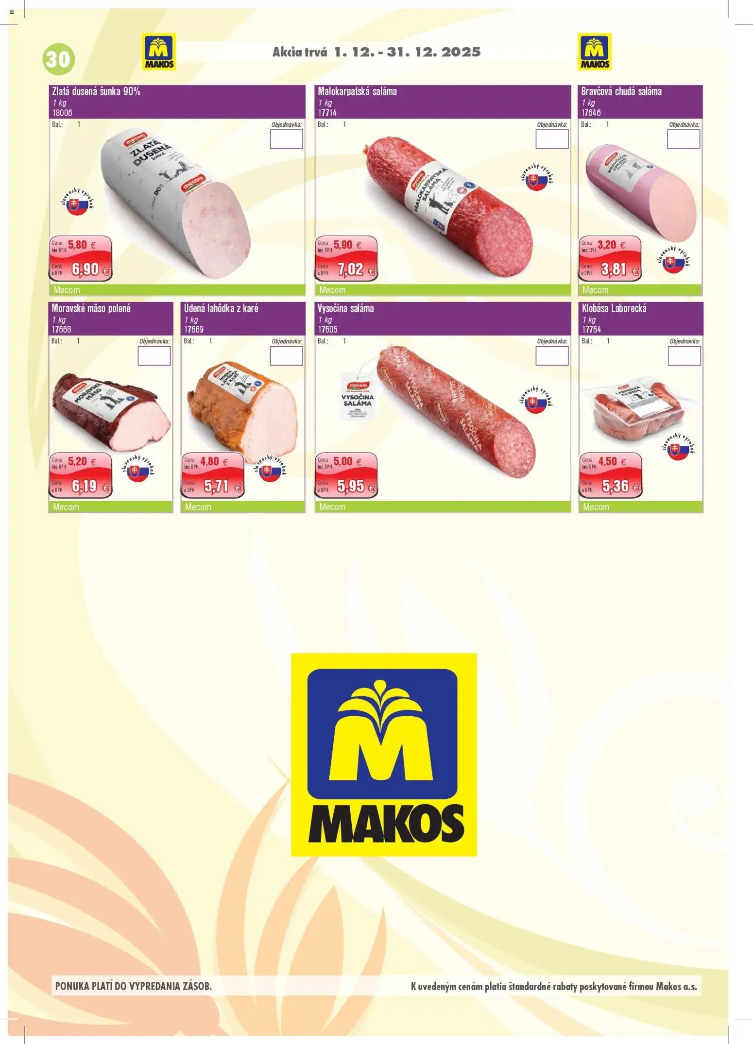 Makos veľkoobchod (2025-12-01 - 2025-12-31) | 30