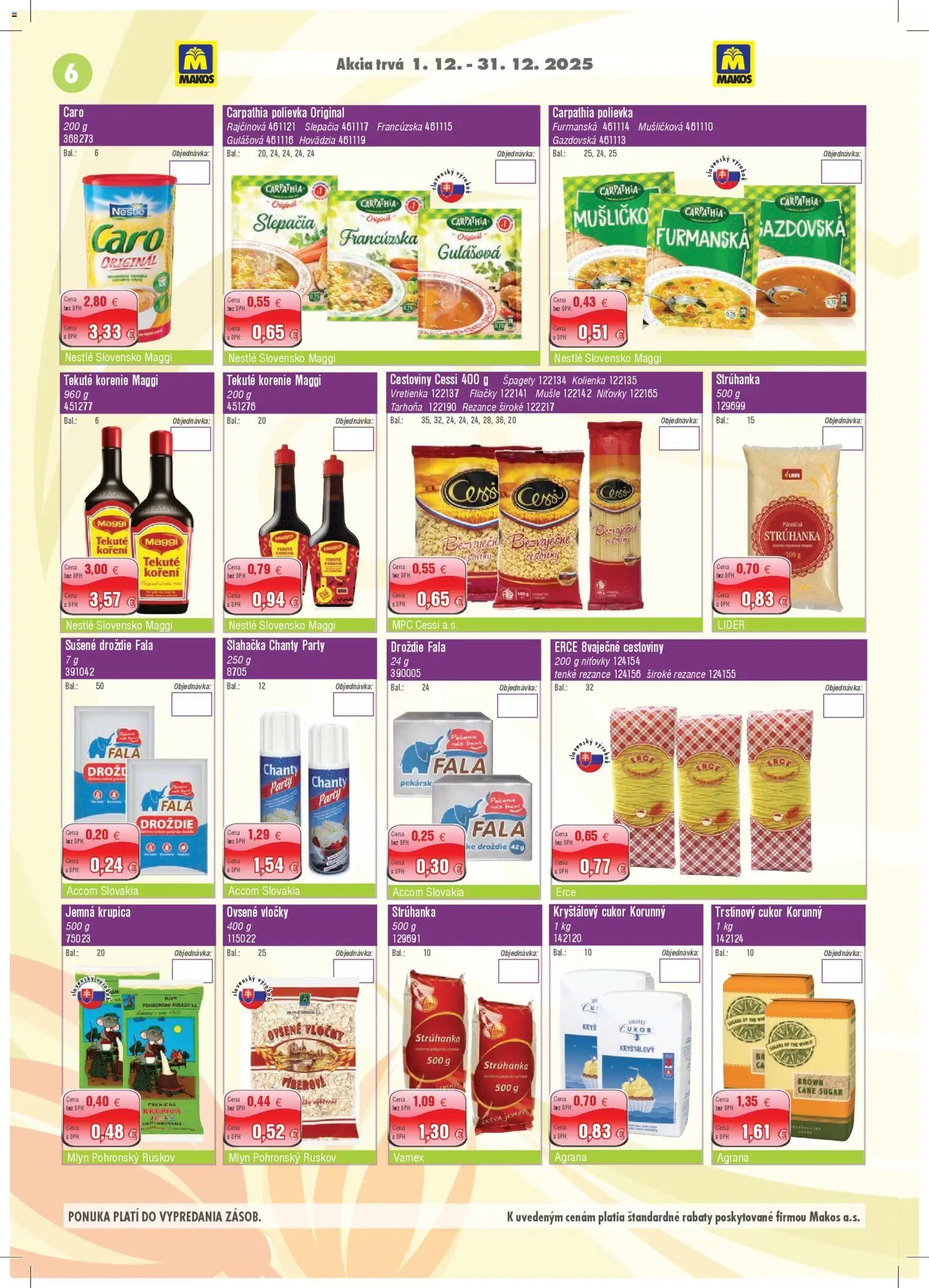 Makos veľkoobchod (2025-12-01 - 2025-12-31) | 6