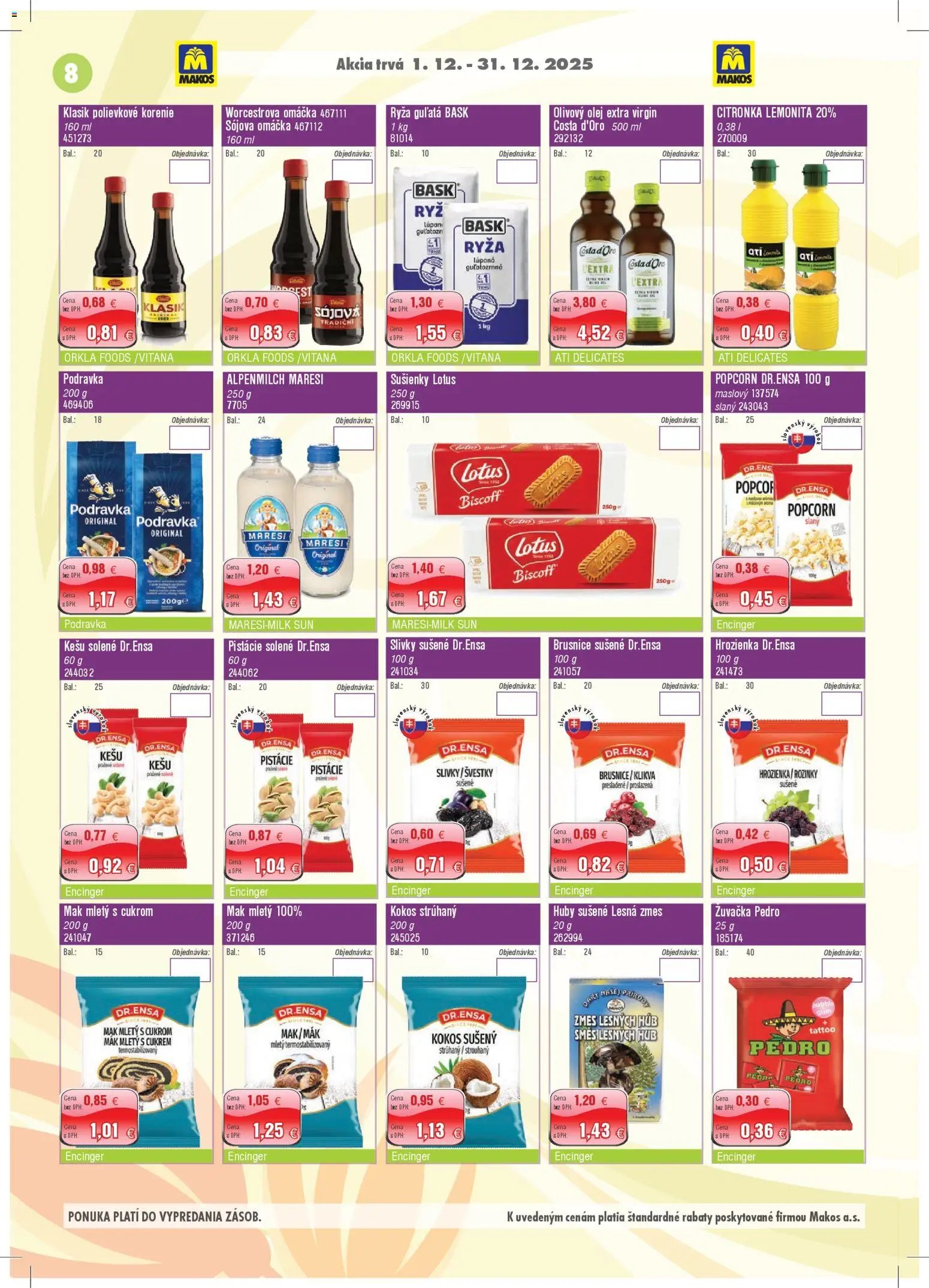 Makos veľkoobchod (2025-12-01 - 2025-12-31) | 8
