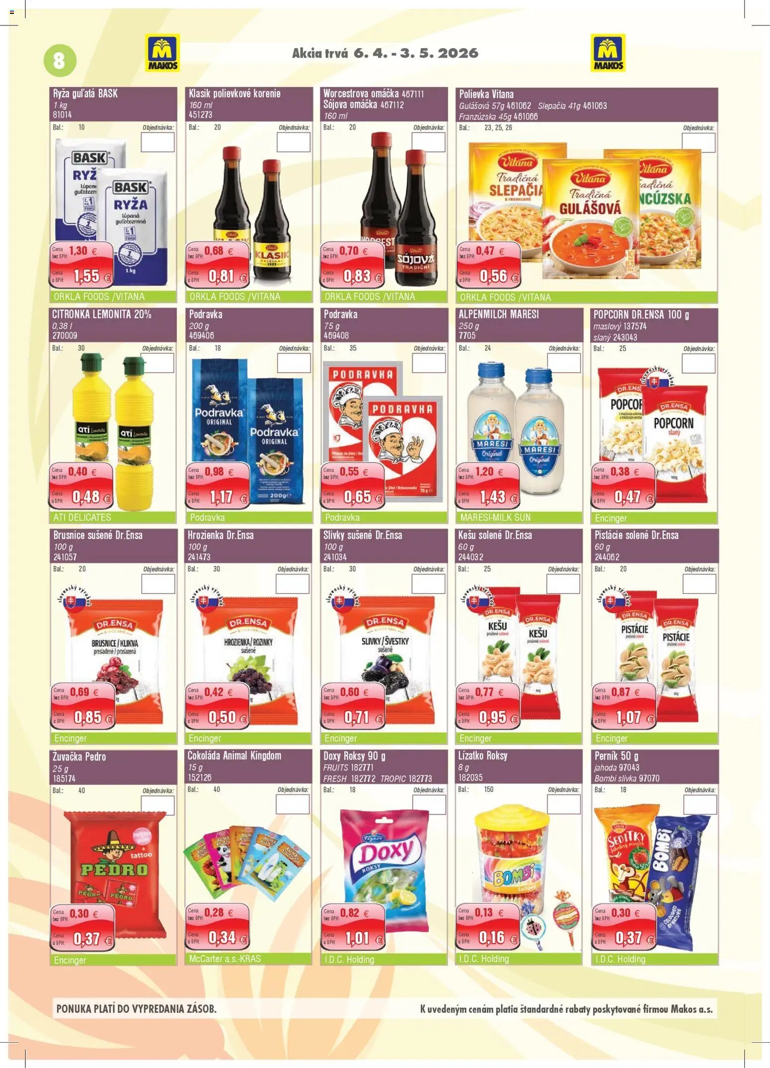 Makos veľkoobchod (2026-04-06 - 2026-05-03) | 8