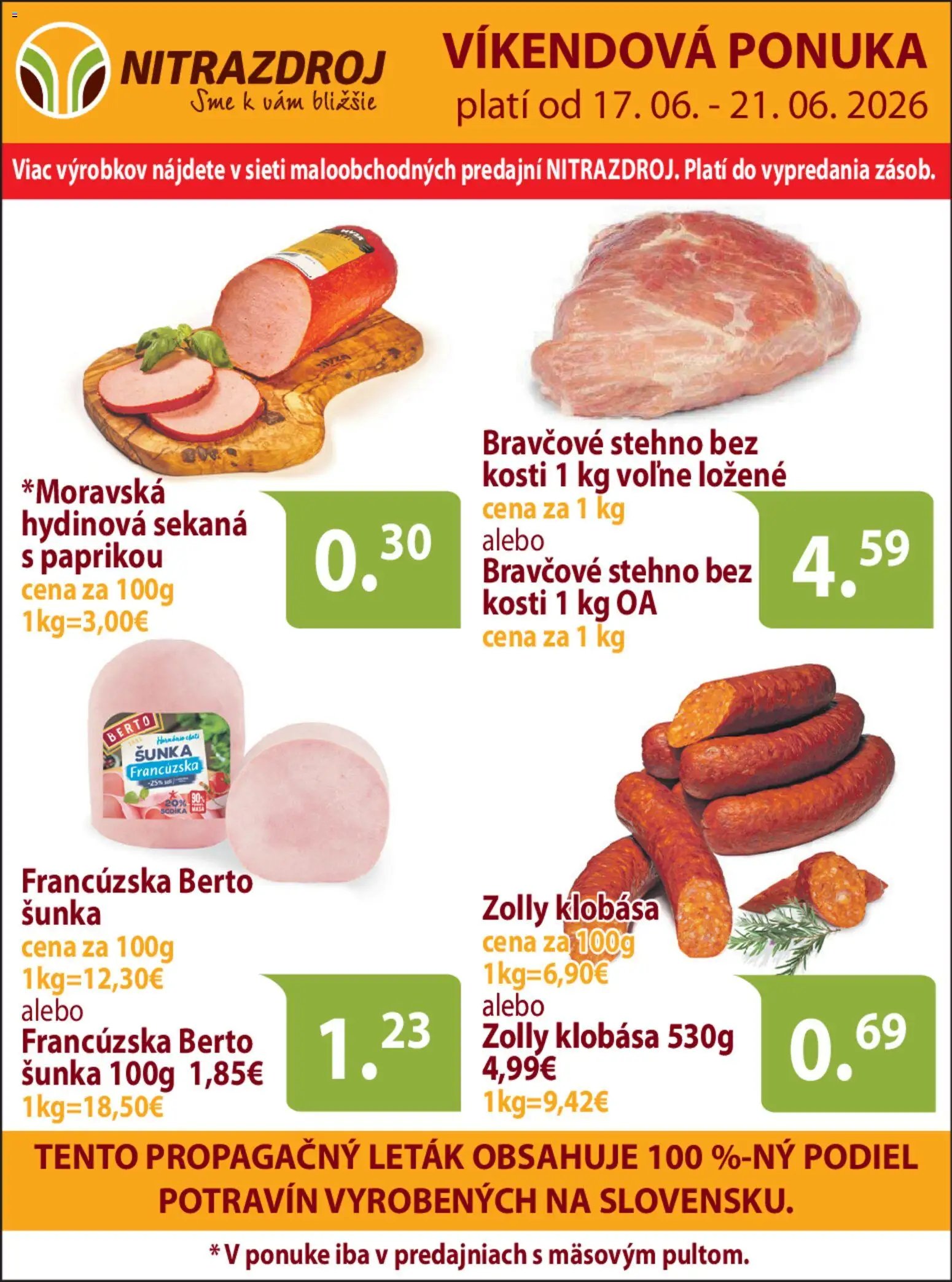 Nitrazdroj víkendová ponuka
