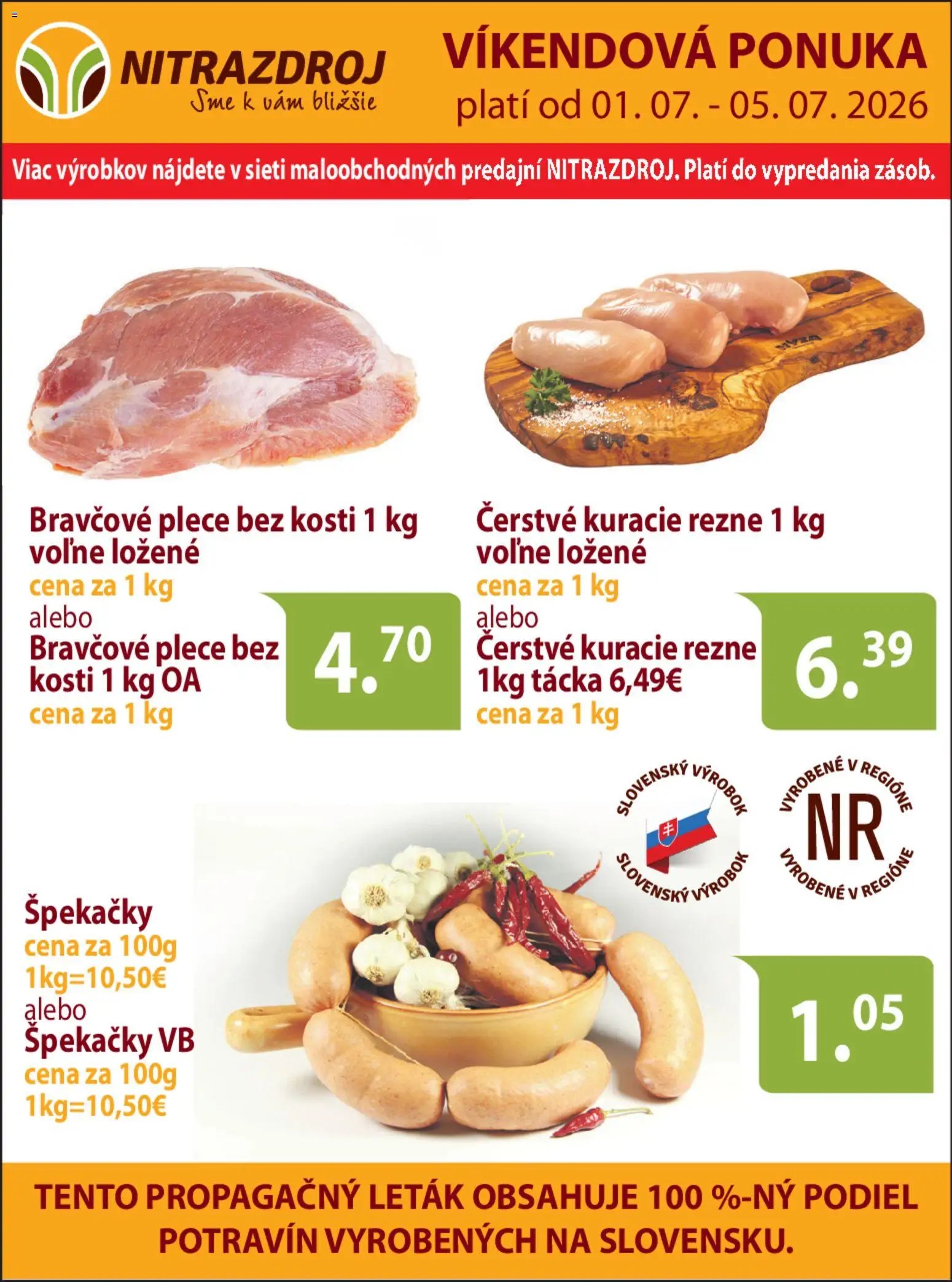 Nitrazdroj víkendová ponuka