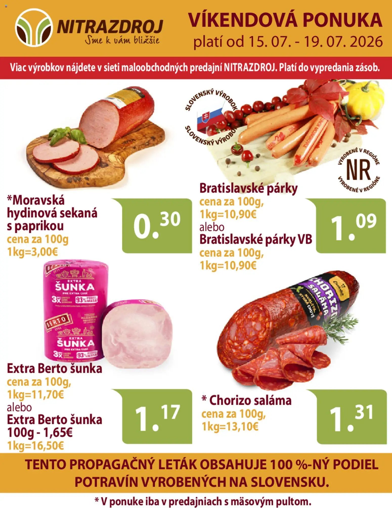 Nitrazdroj víkendová ponuka