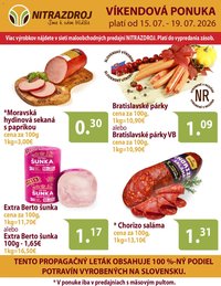 Nitrazdroj víkendová ponuka