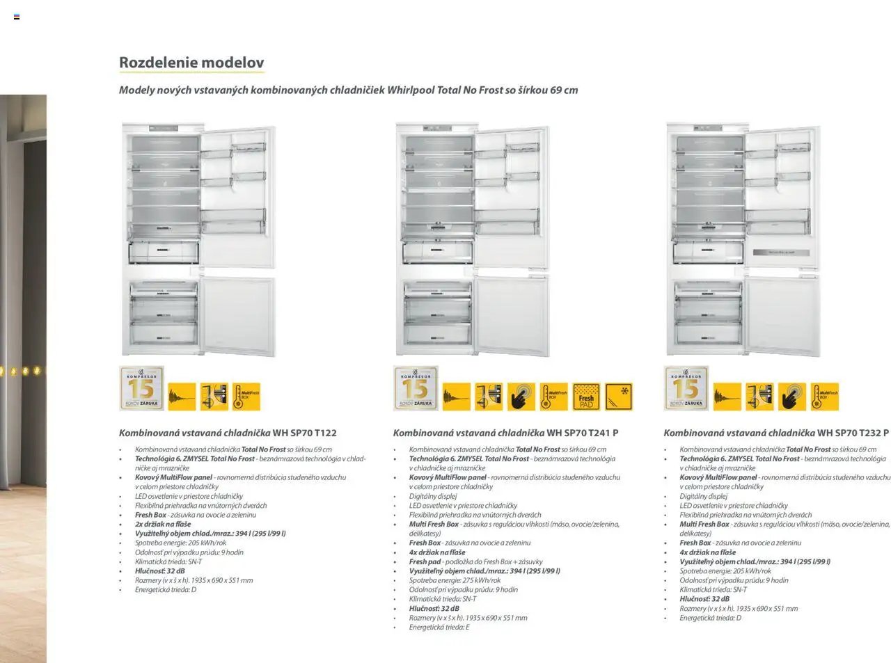 Whirlpool vstavané chladničky Whirlpool s extra šírkou (2025-01-01 - 2025-12-31) | 11