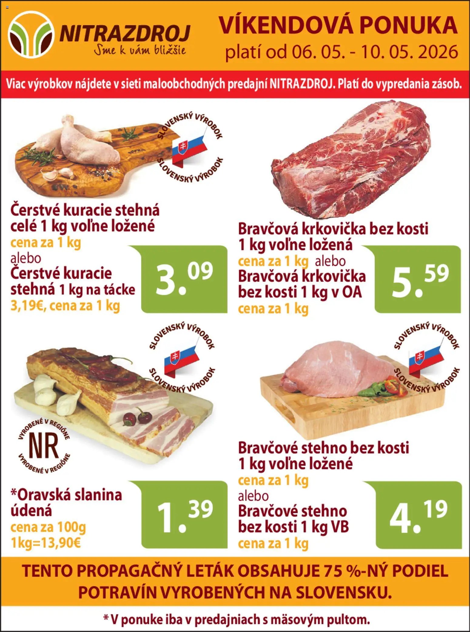 Nitrazdroj víkendová ponuka (2026-05-06 - 2026-05-10) | 1