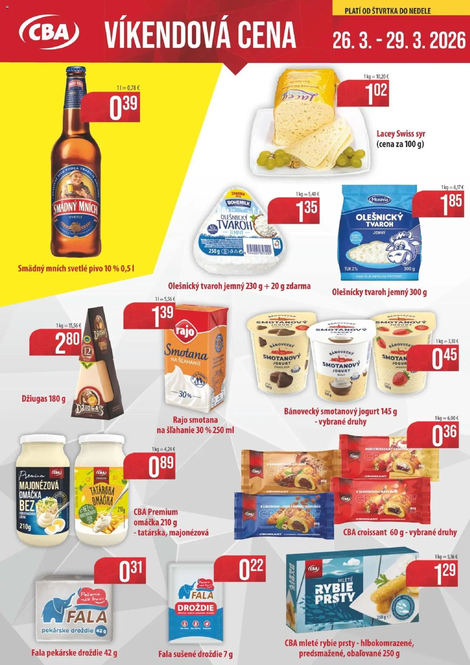 KARMEN CBA víkendová cena (2026-03-26 - 2026-03-29) | 1