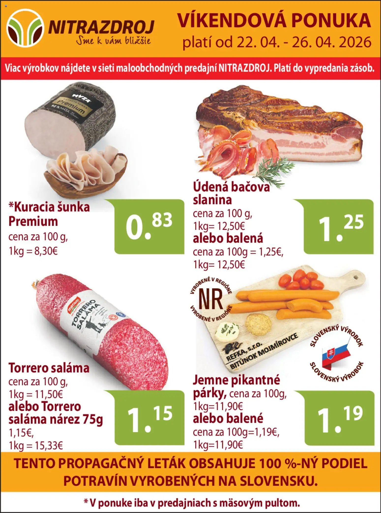 Nitrazdroj víkendová akcia (2026-04-22 - 2026-04-26) | 1