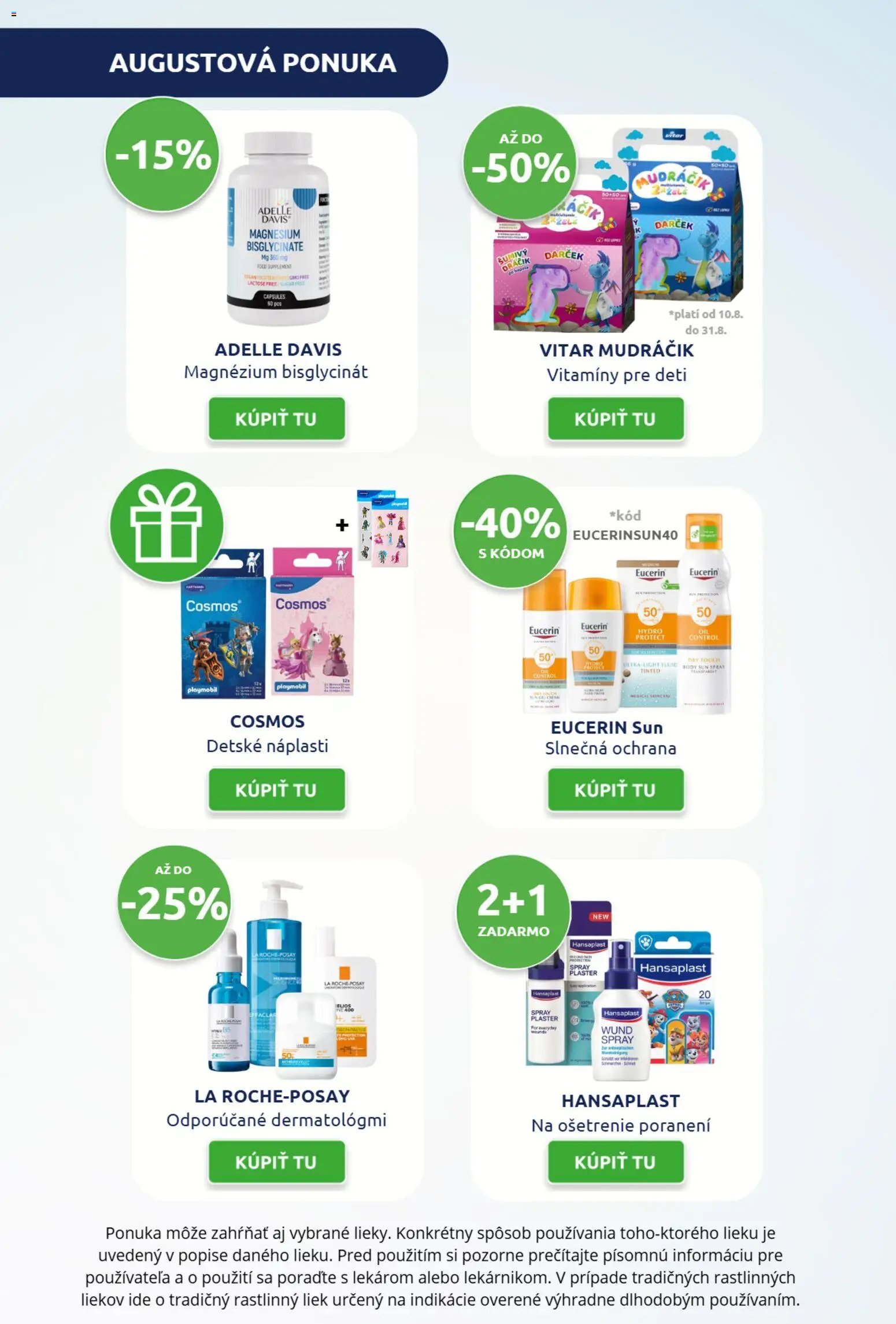 BENU Lekáreň leták pre E-shop