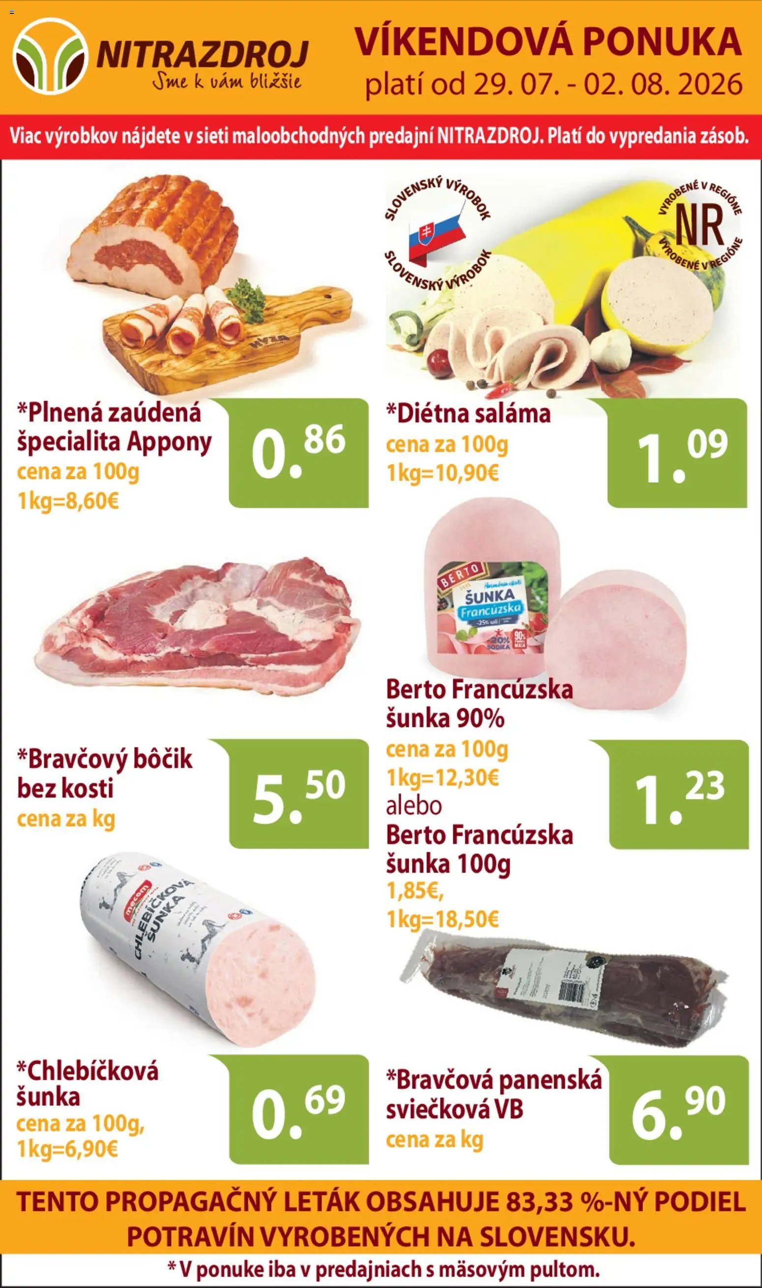 Nitrazdroj víkendová ponuka