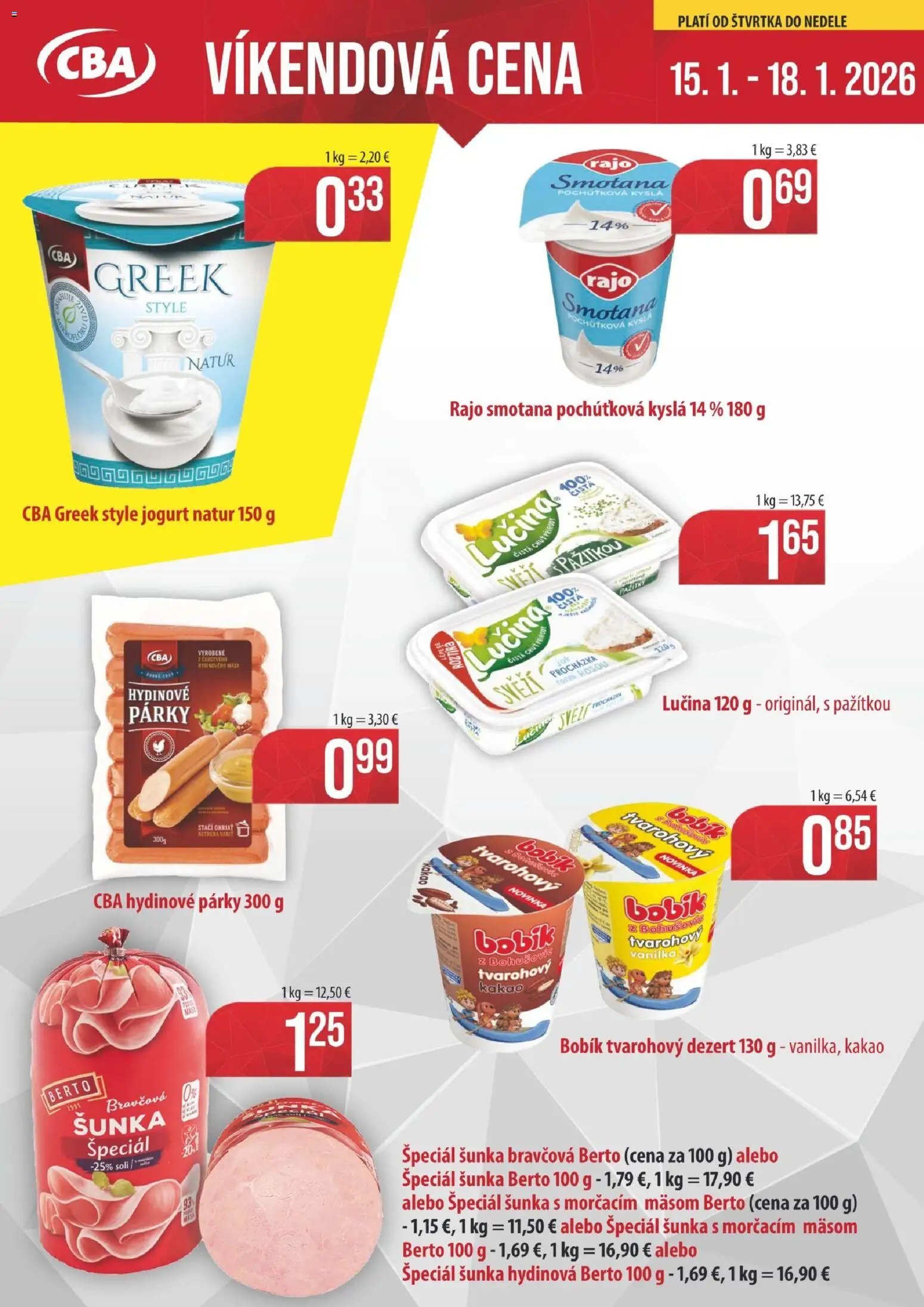 KARMEN CBA víkendová cena (2026-01-15 - 2026-01-18) | 1