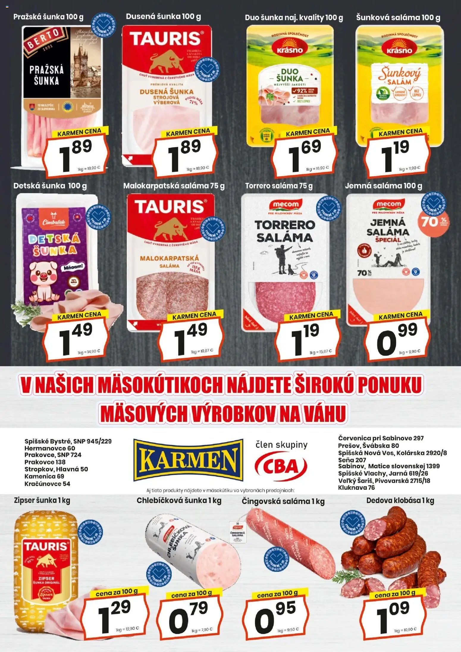 KARMEN CBA leták