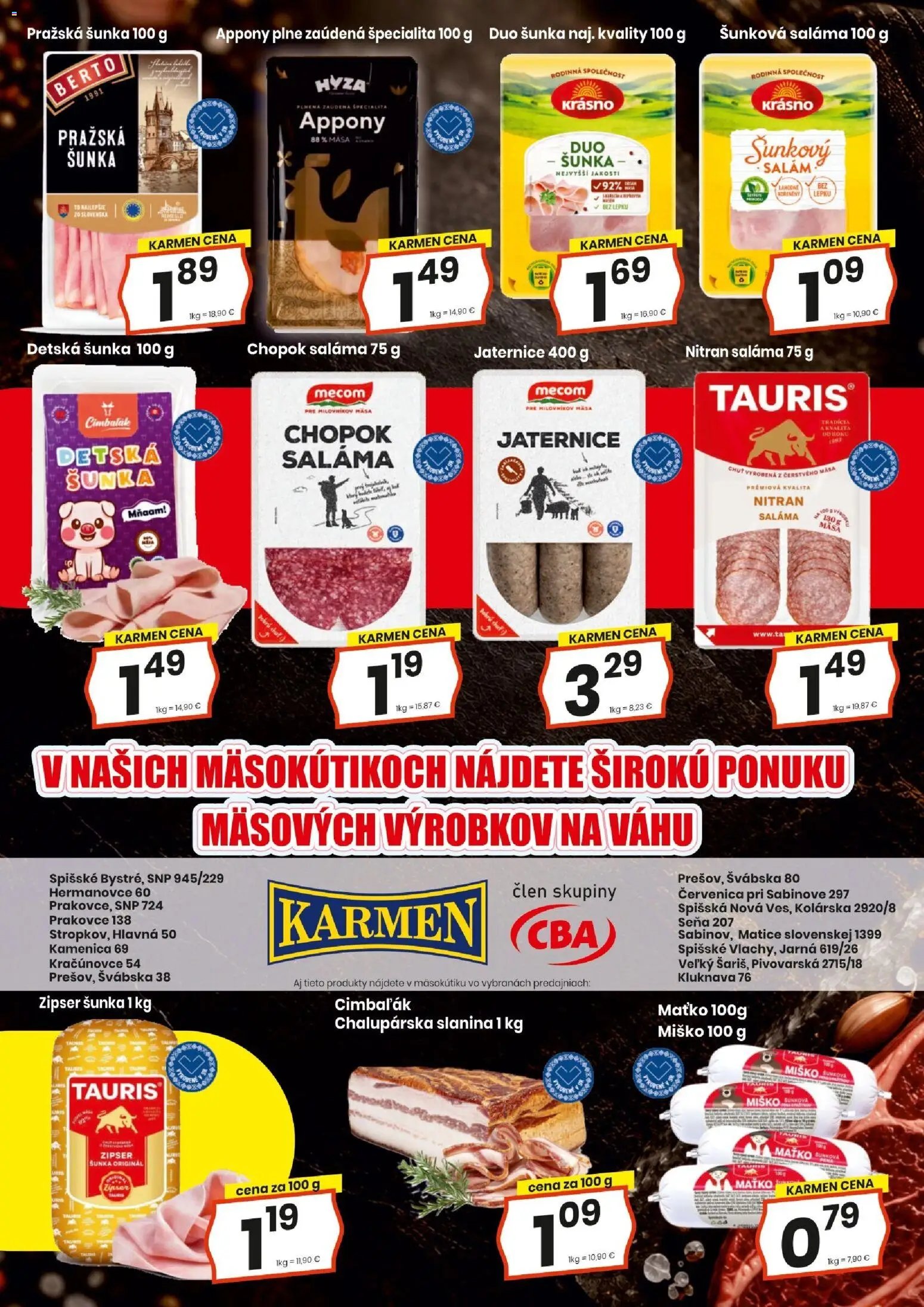 KARMEN CBA leták