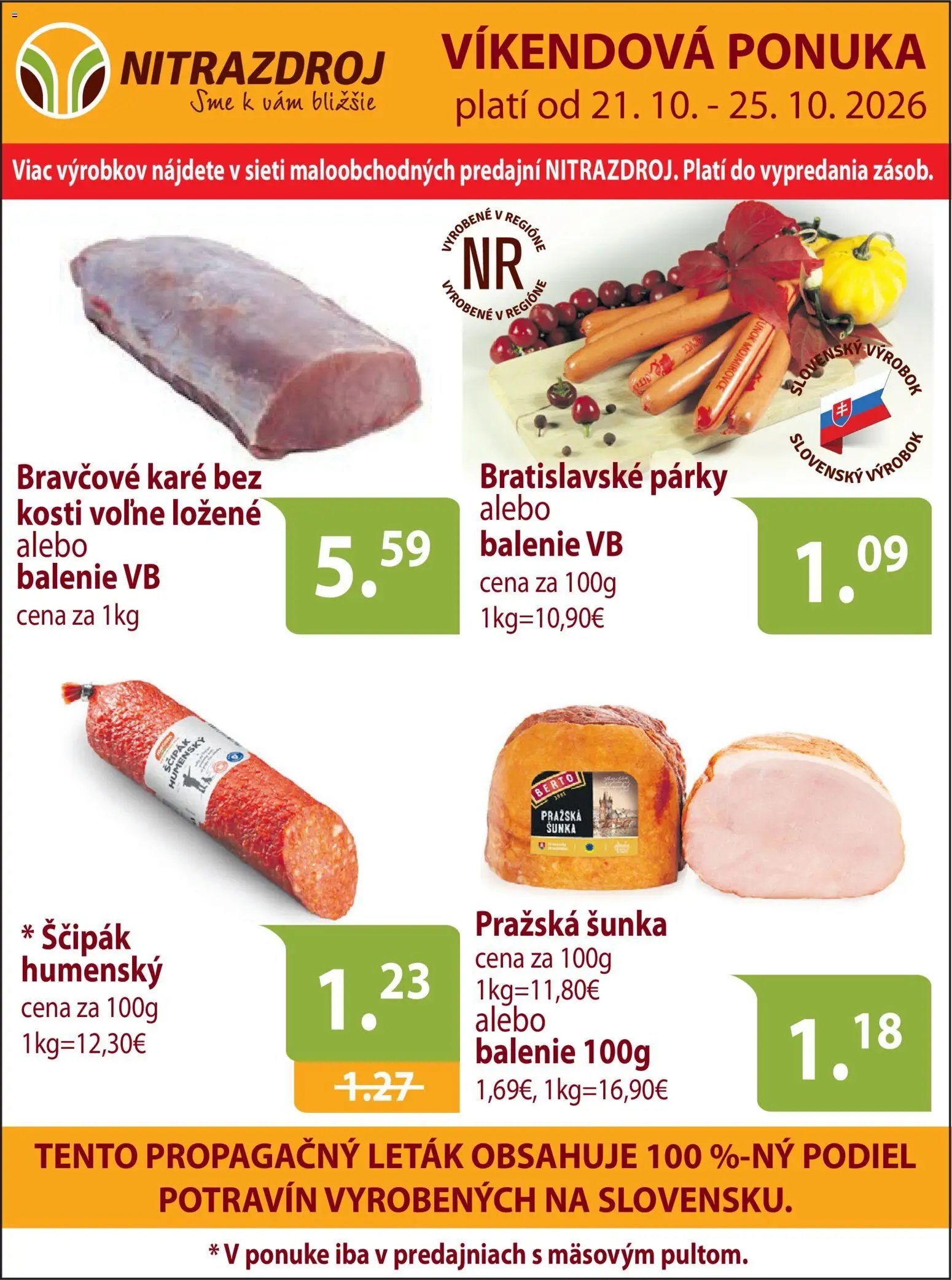 Nitrazdroj Víkendové ceny