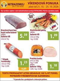 Nitrazdroj Víkendové ceny