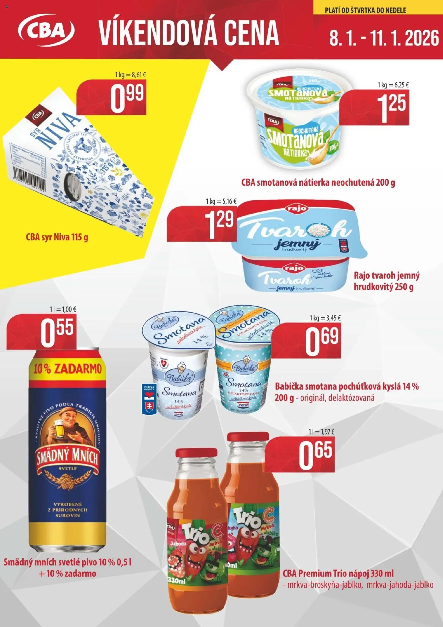 KARMEN CBA víkendová cena (2026-01-08 - 2026-01-11) | 1