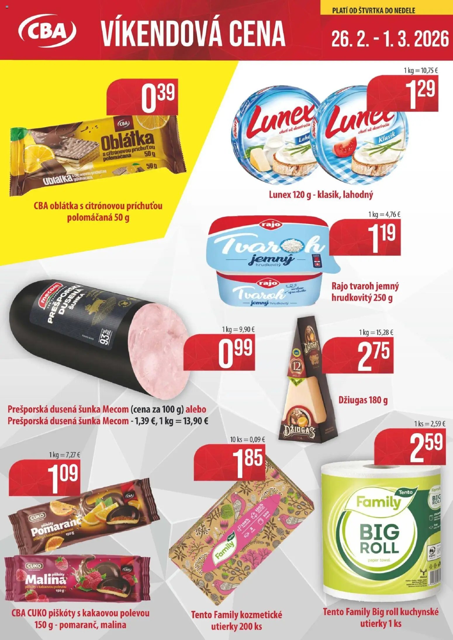 KARMEN CBA víkendová cena (2026-02-26 - 2026-03-01) | 1