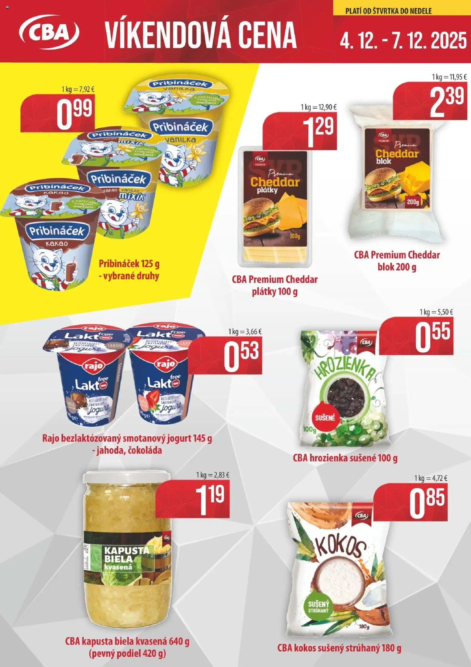 KARMEN CBA víkendová cena (2025-12-04 - 2025-12-07) | 1