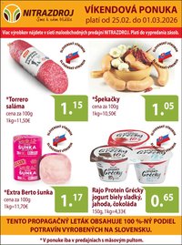 Nitrazdroj víkendová ponuka CBA (2026-02-25 - 2026-03-01)