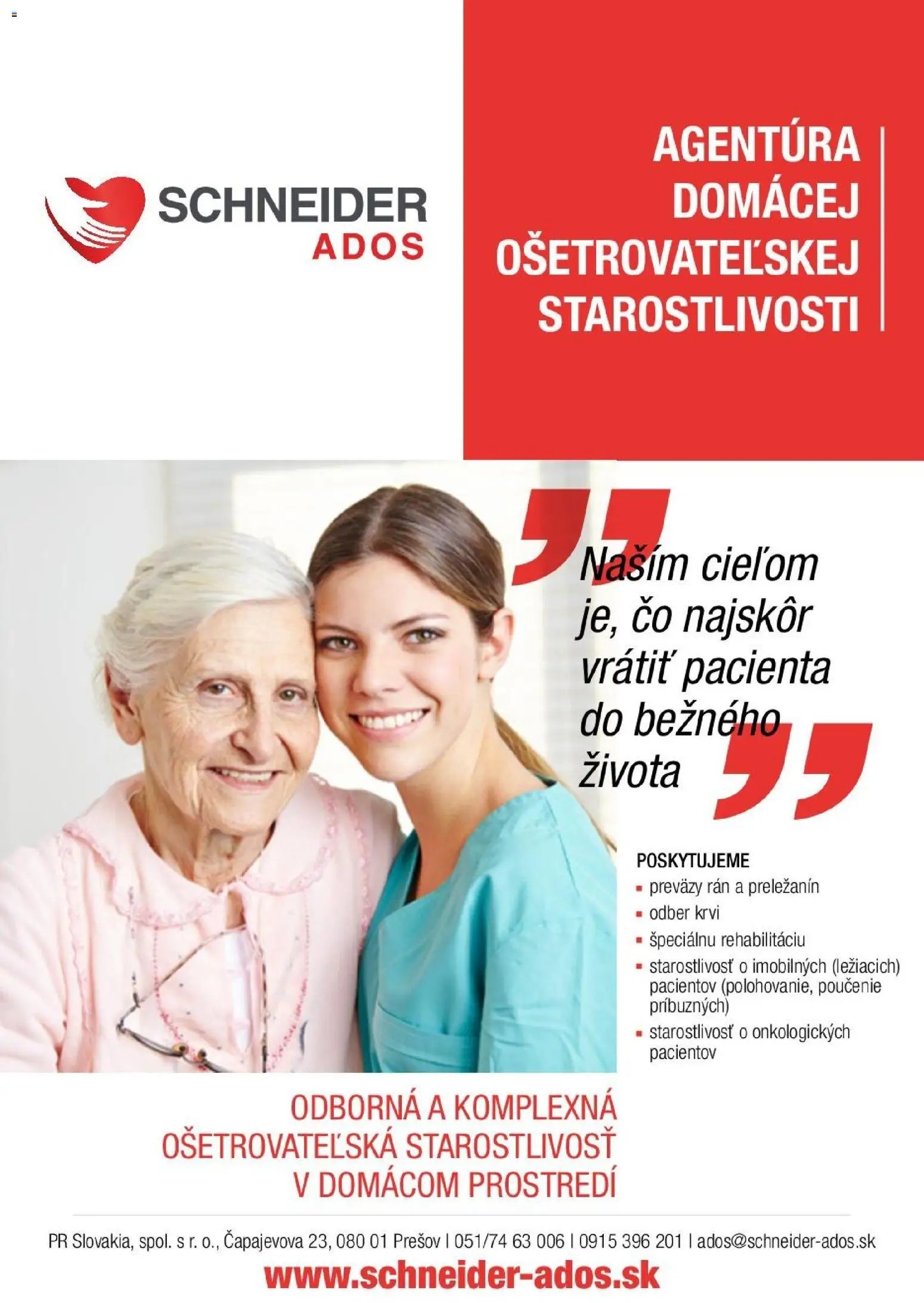 Schneider lekáreň leták