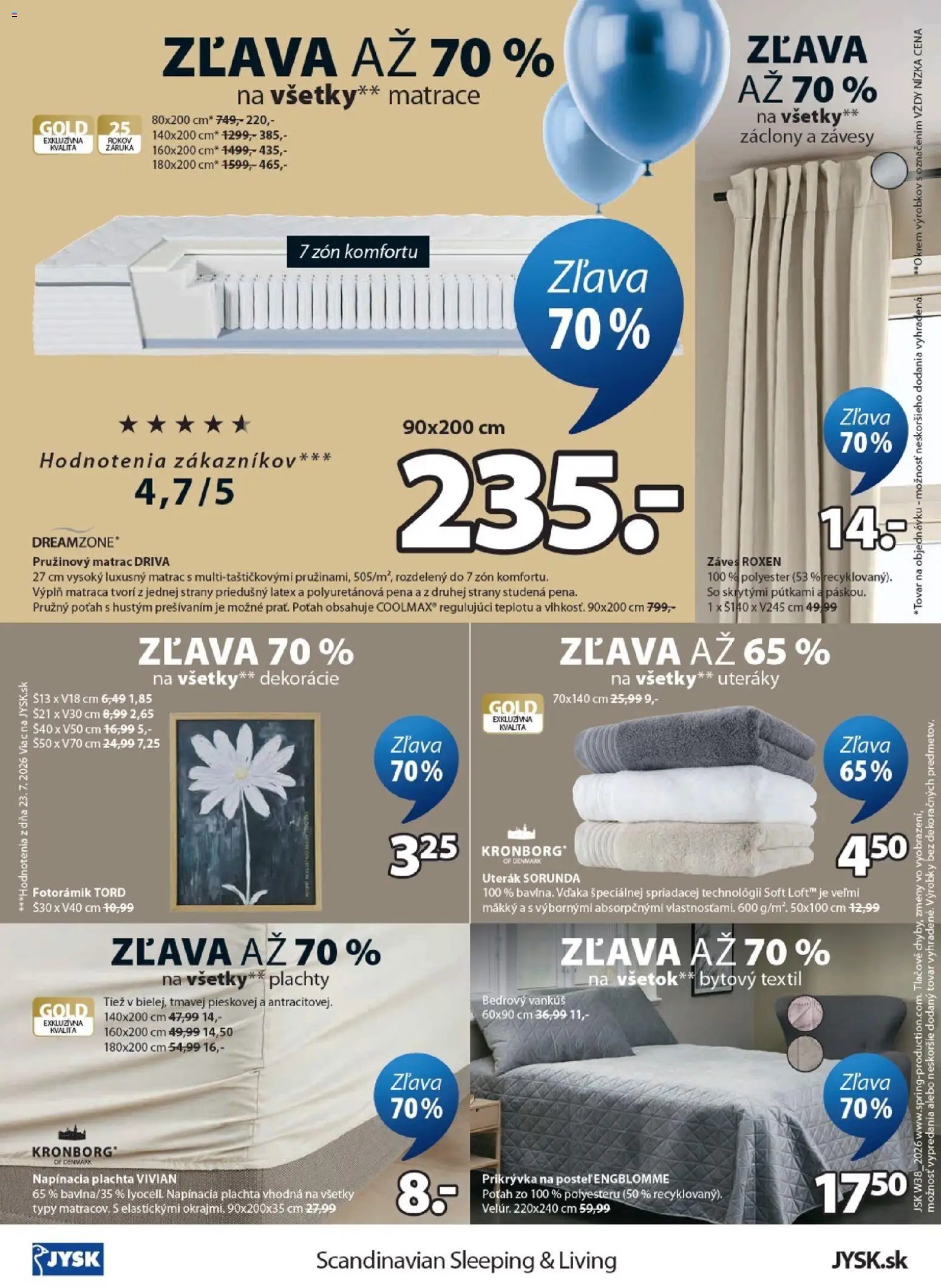 JYSK zľava až 70%