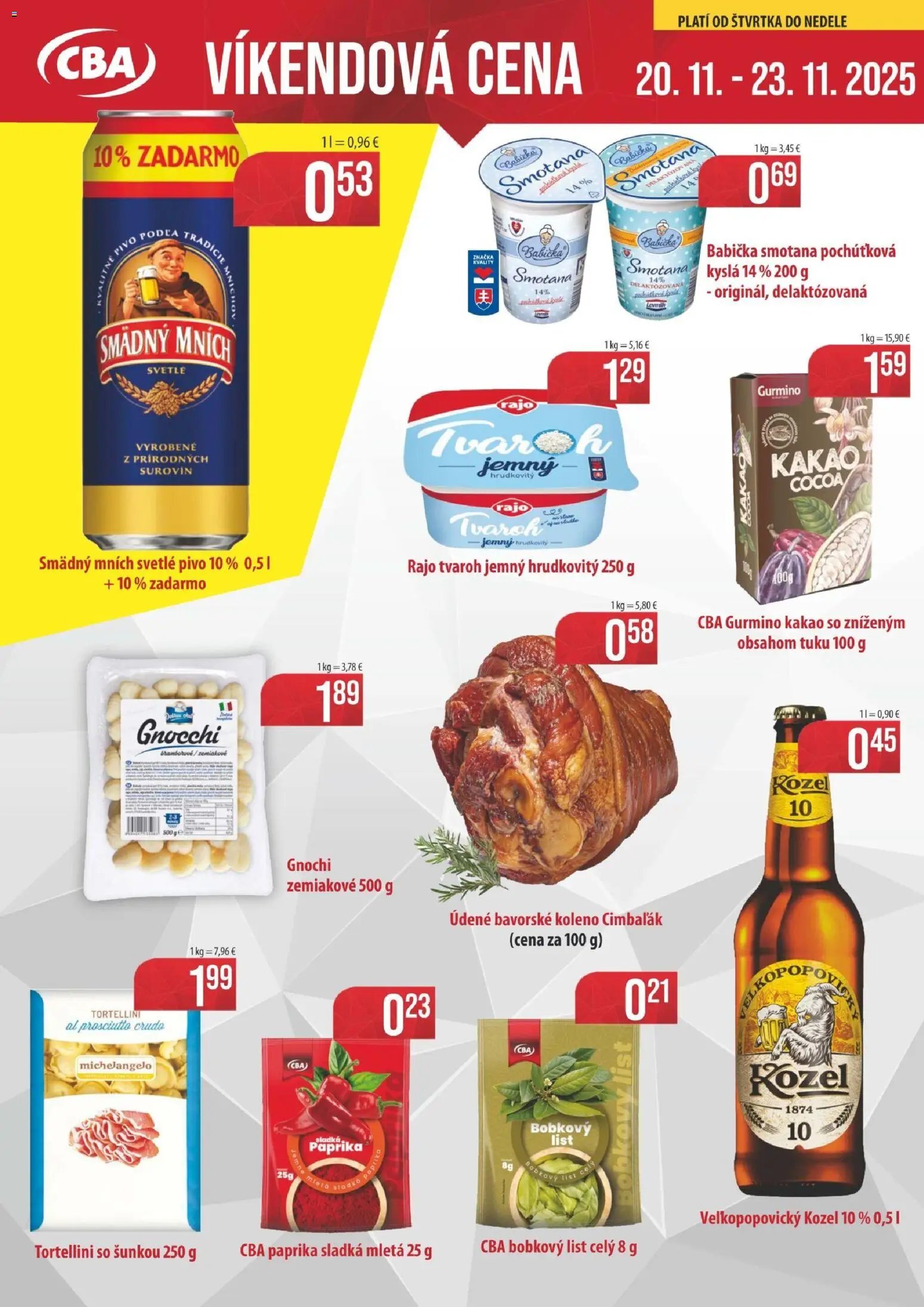 KARMEN CBA víkendová cena (2025-11-20 - 2025-11-23) | 1